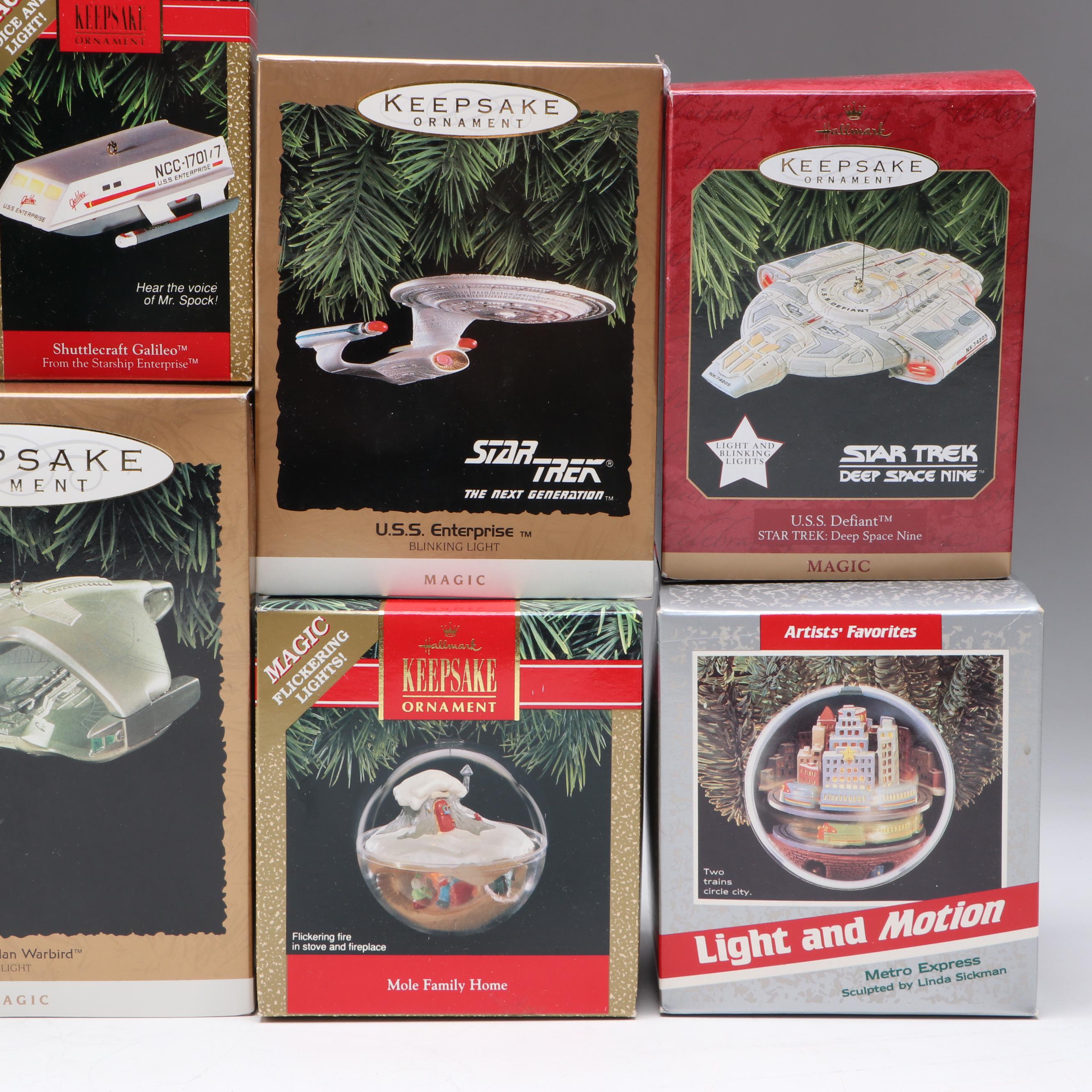 Hallmark Keepsake Magic Ornaments Including Star Trek and Walt Disney