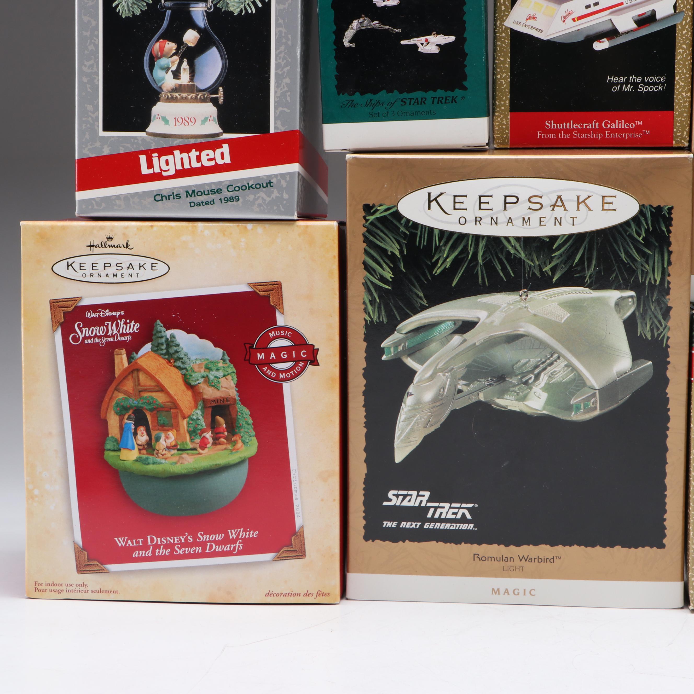 Hallmark Keepsake Magic Ornaments Including Star Trek and Walt Disney