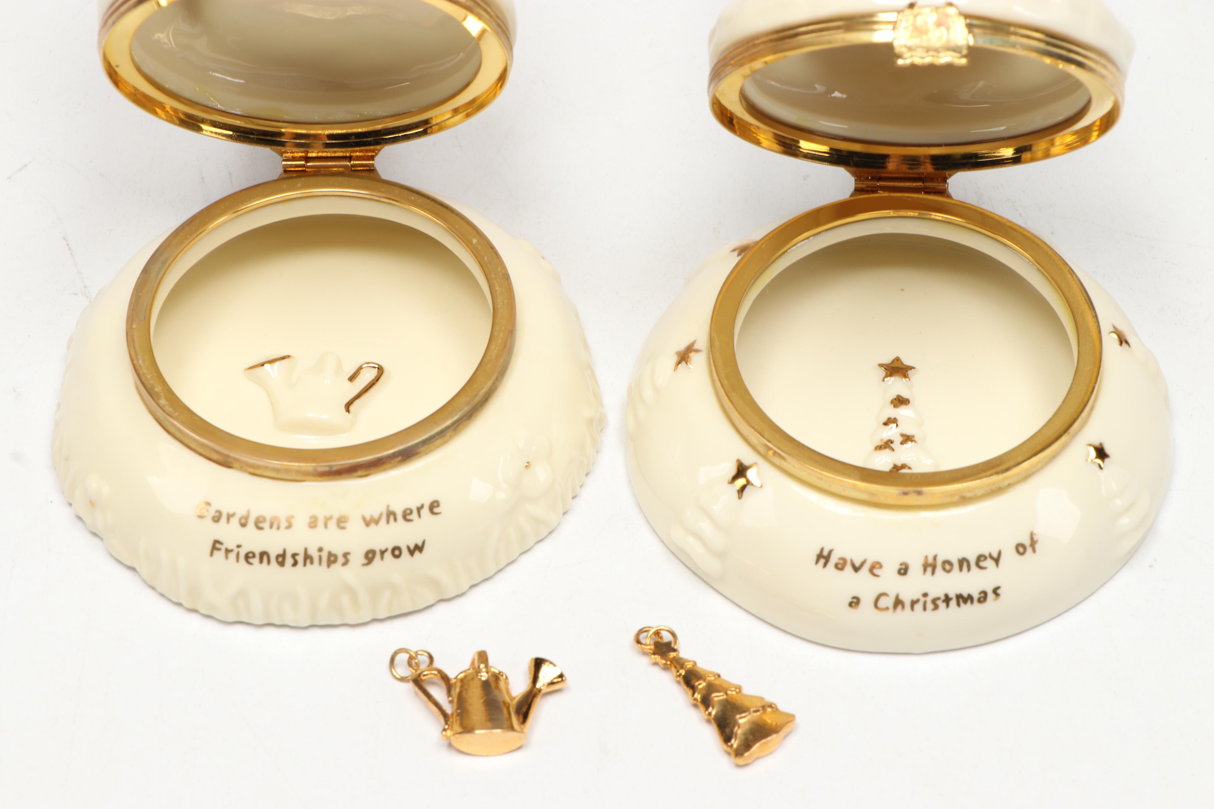 Lenox "Winnie the Pooh" Porcelain Boxes with Hanging Display Case