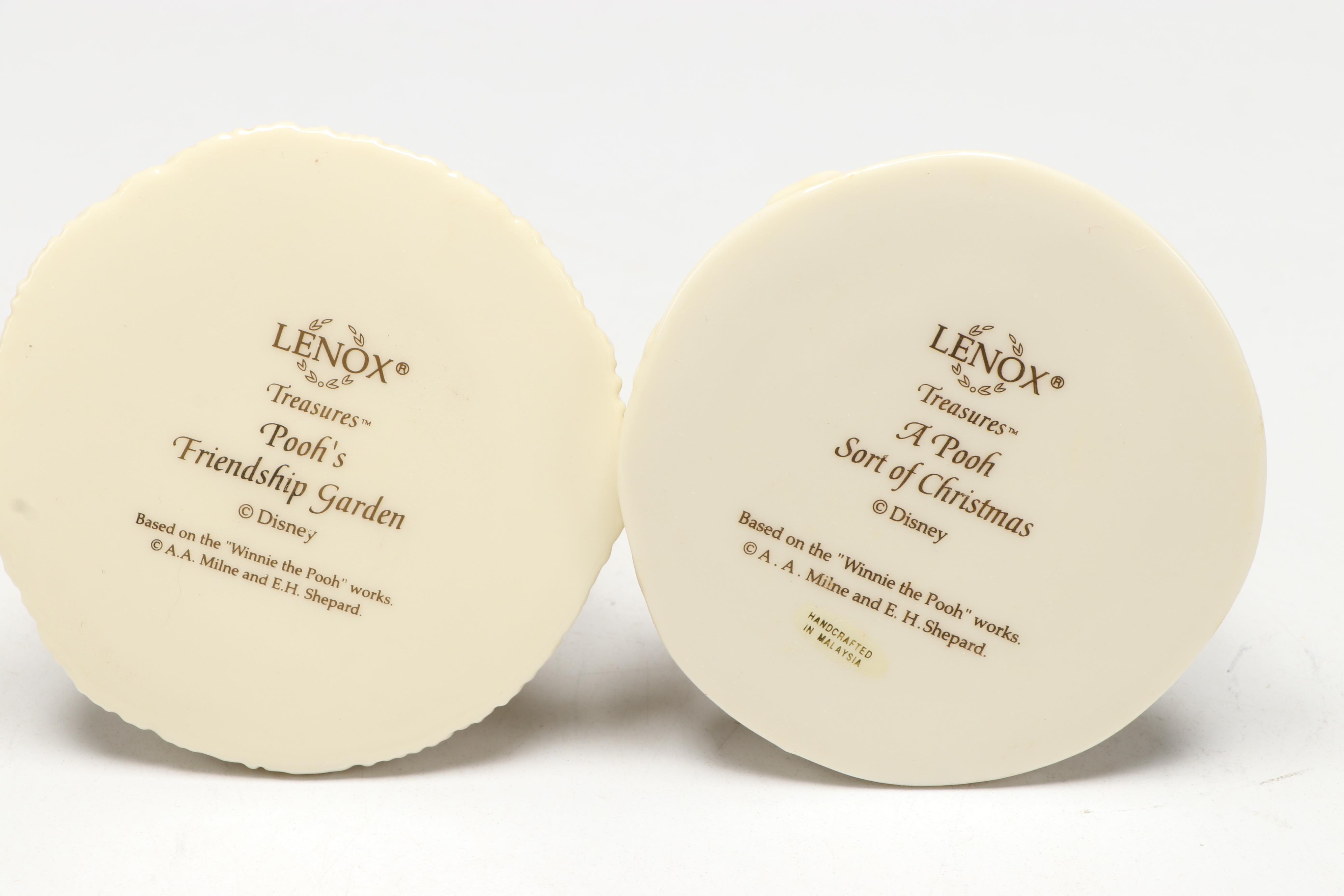 Lenox "Winnie the Pooh" Porcelain Boxes with Hanging Display Case