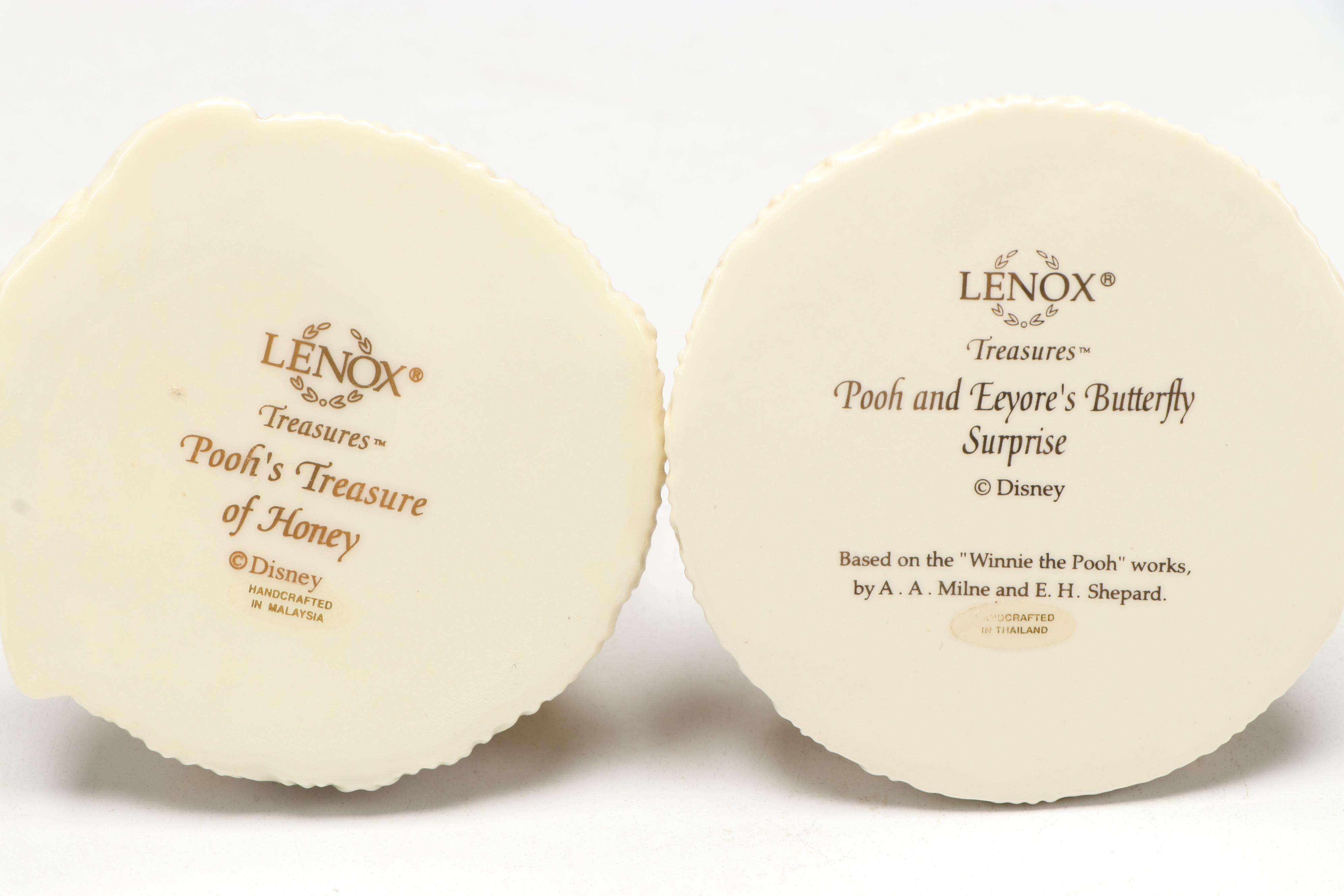 Lenox "Winnie the Pooh" Porcelain Boxes with Hanging Display Case