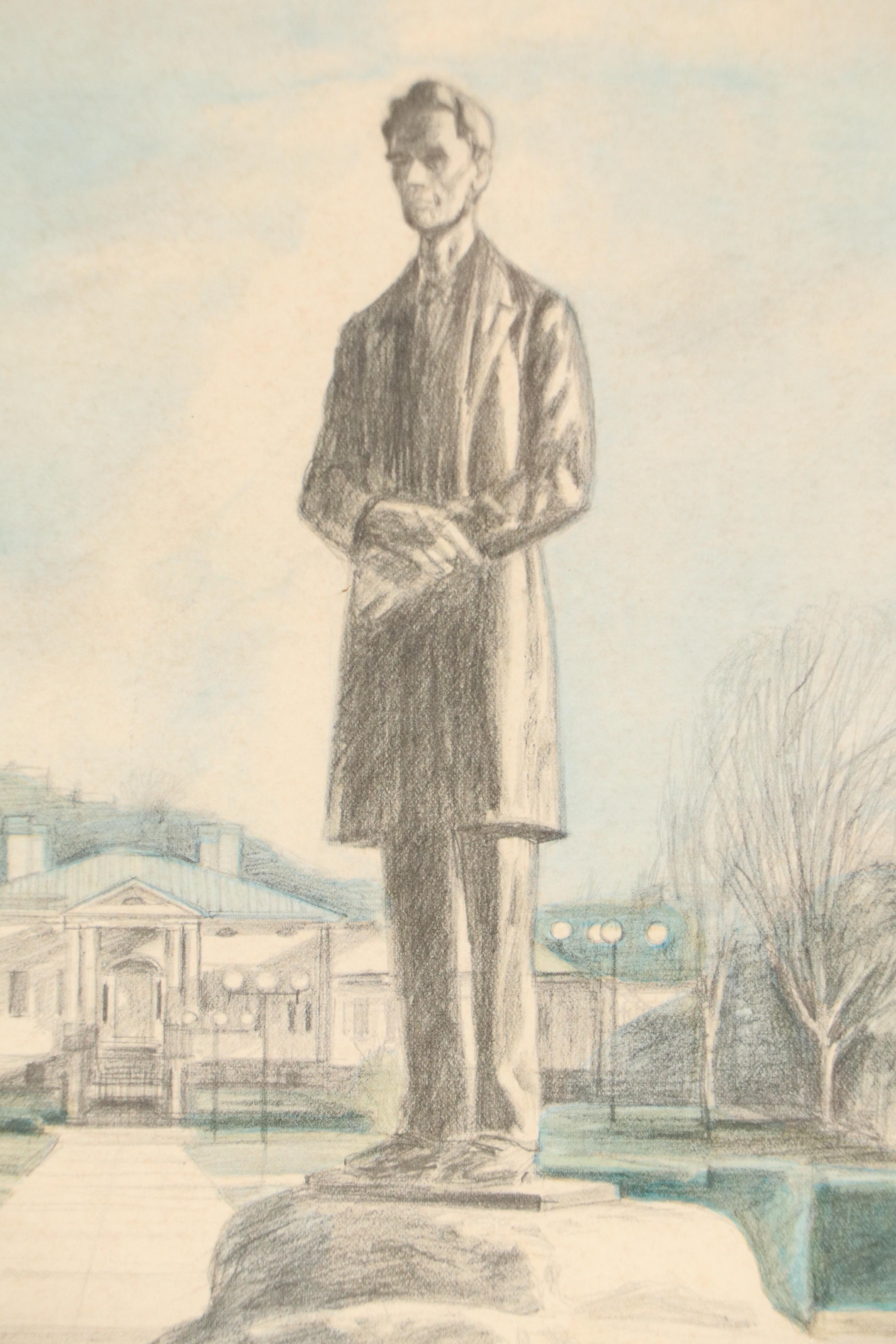 Floyd Berg Offset Lithograph "Lytle Park," Late 20th Century