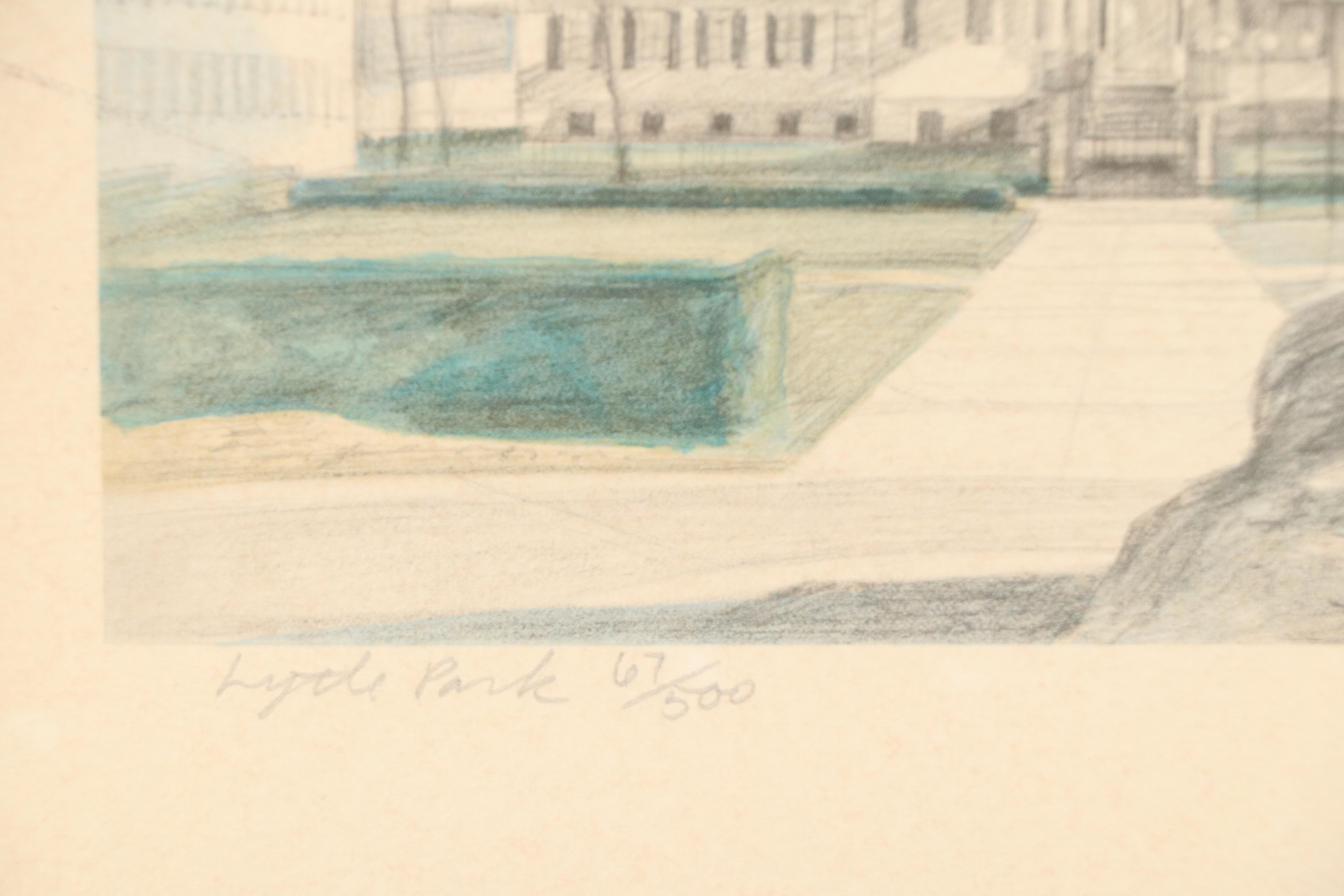 Floyd Berg Offset Lithograph "Lytle Park," Late 20th Century