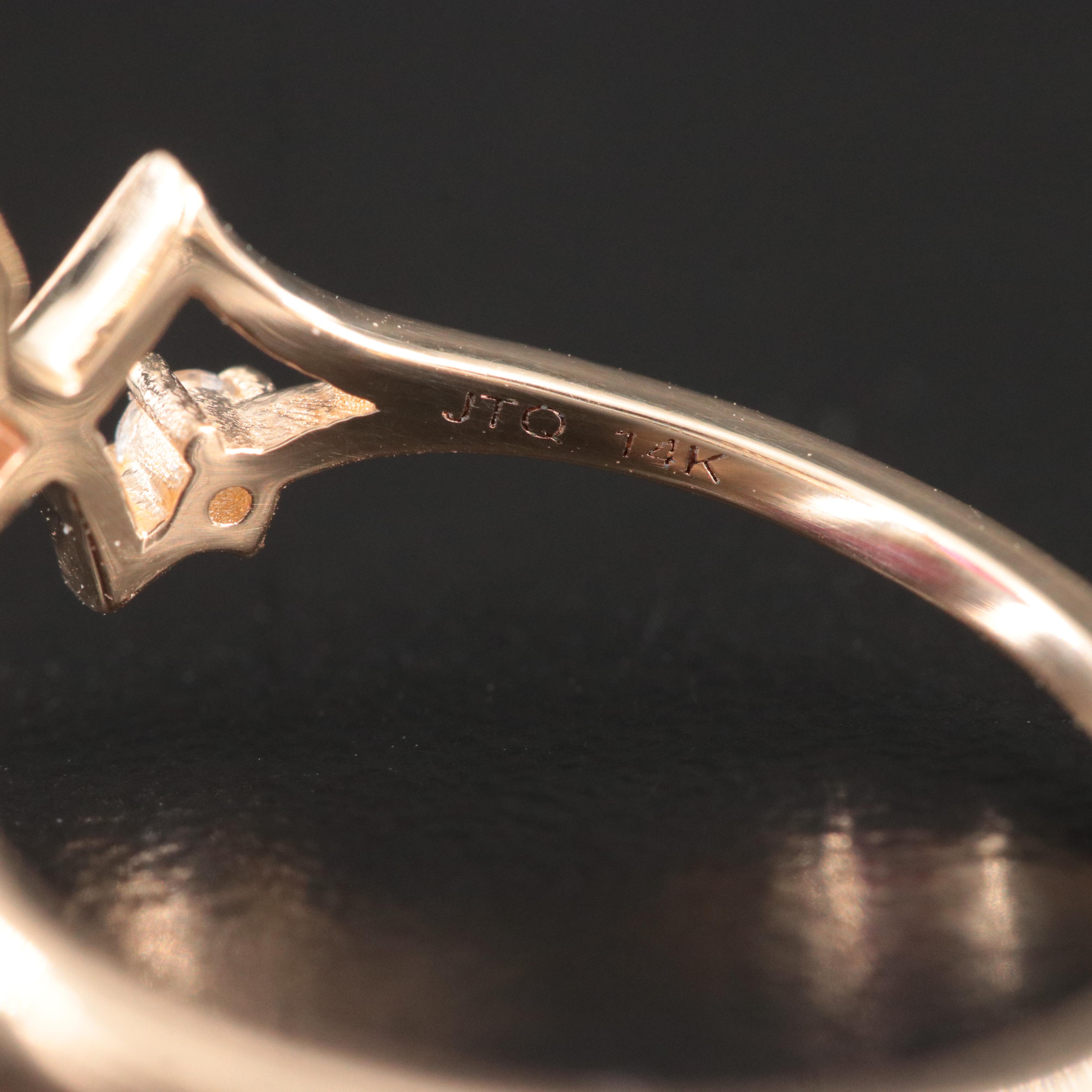 14K Tourmaline and White Sapphire Ring