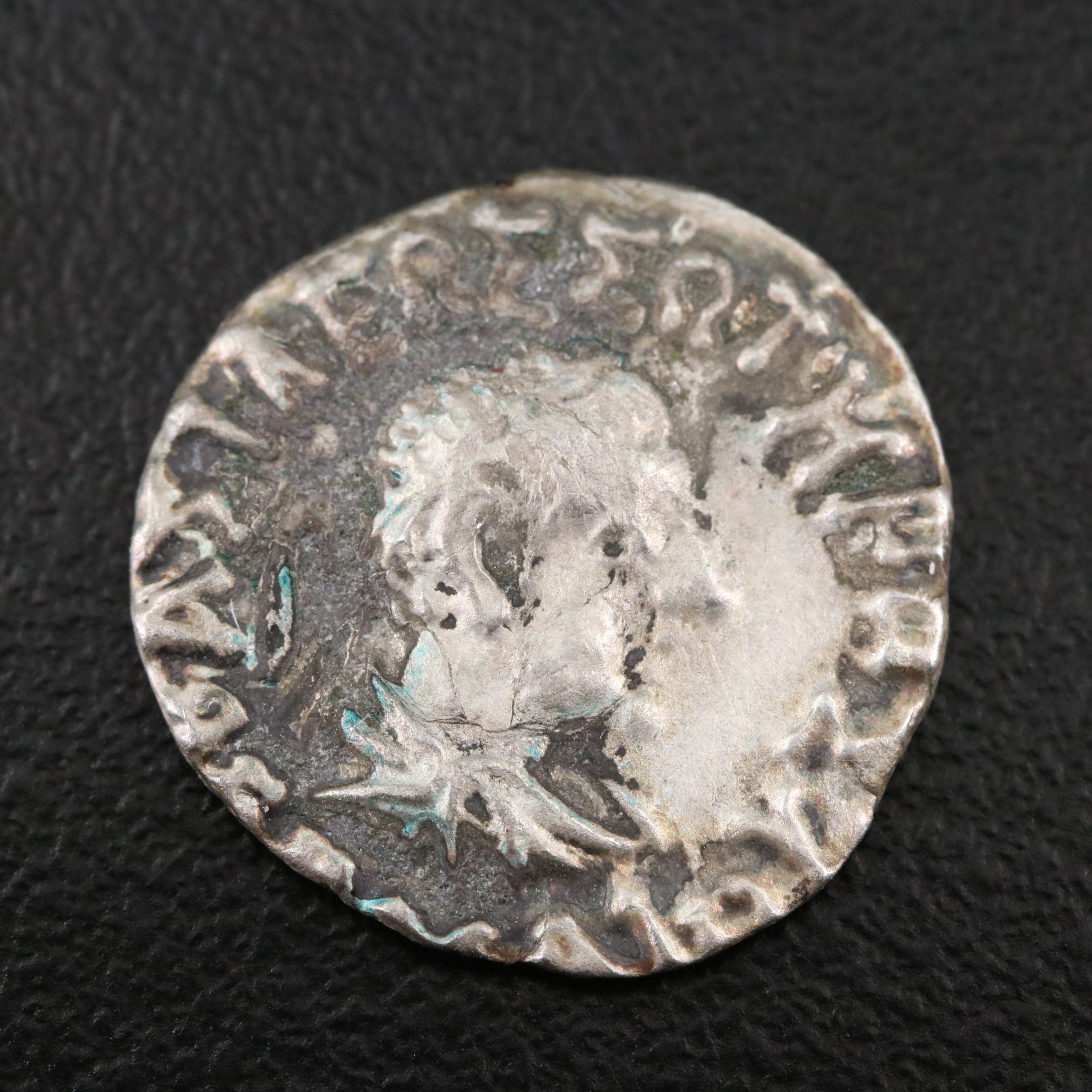 Ancient Baktrian Kingdom AR Drachm Coin of Menander I, ca. 150 B.C.