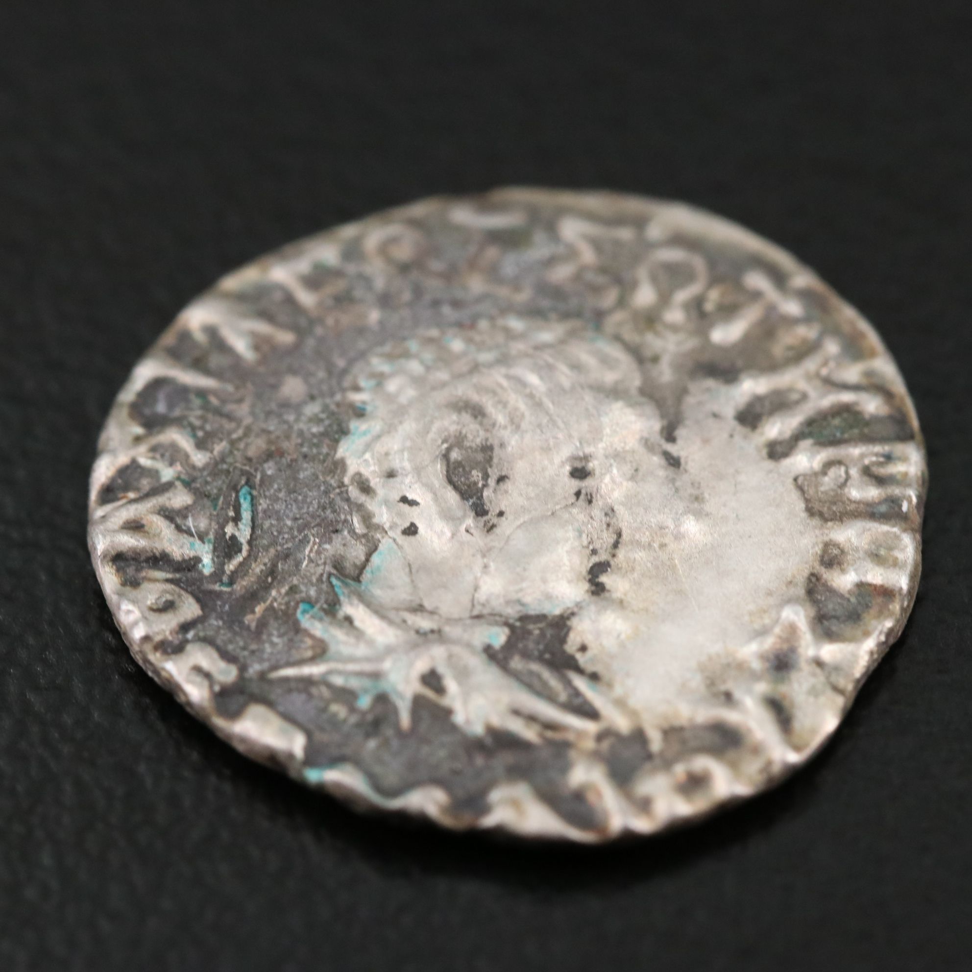 Ancient Baktrian Kingdom AR Drachm Coin of Menander I, ca. 150 B.C.