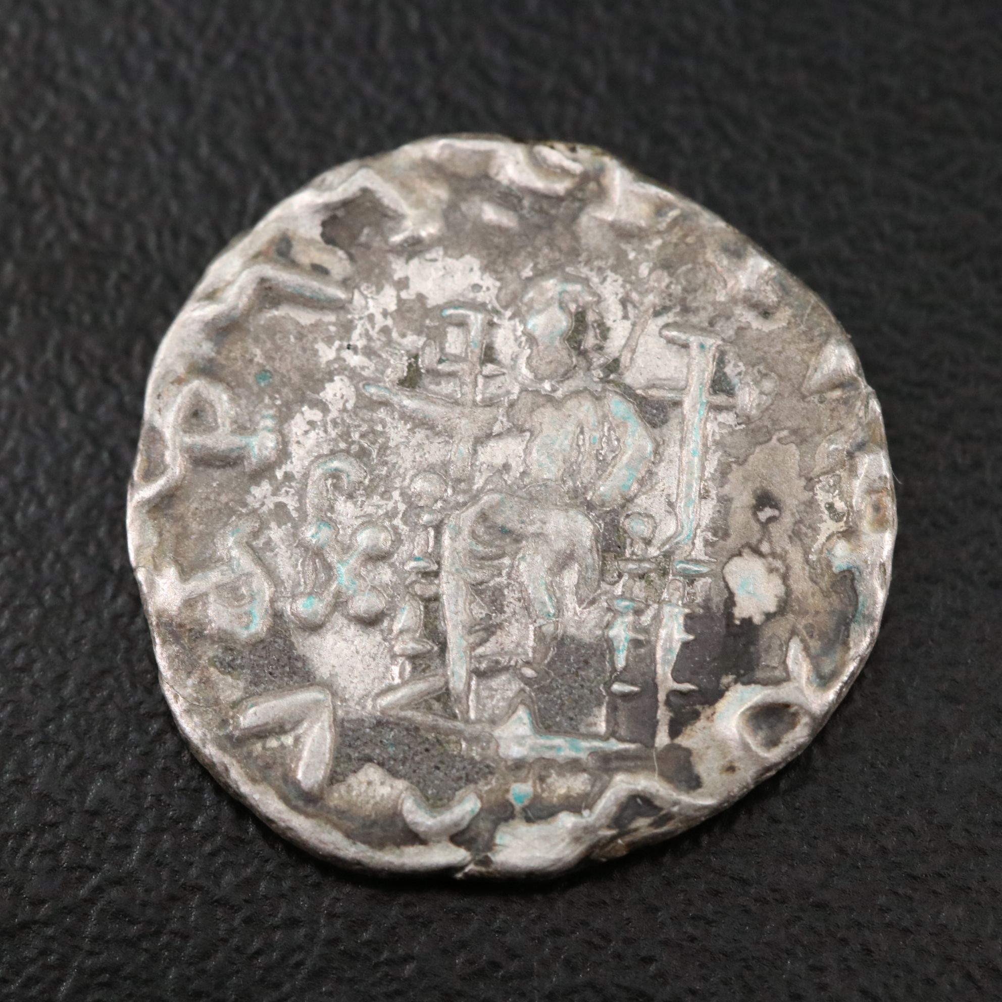 Ancient Baktrian Kingdom AR Drachm Coin of Menander I, ca. 150 B.C.