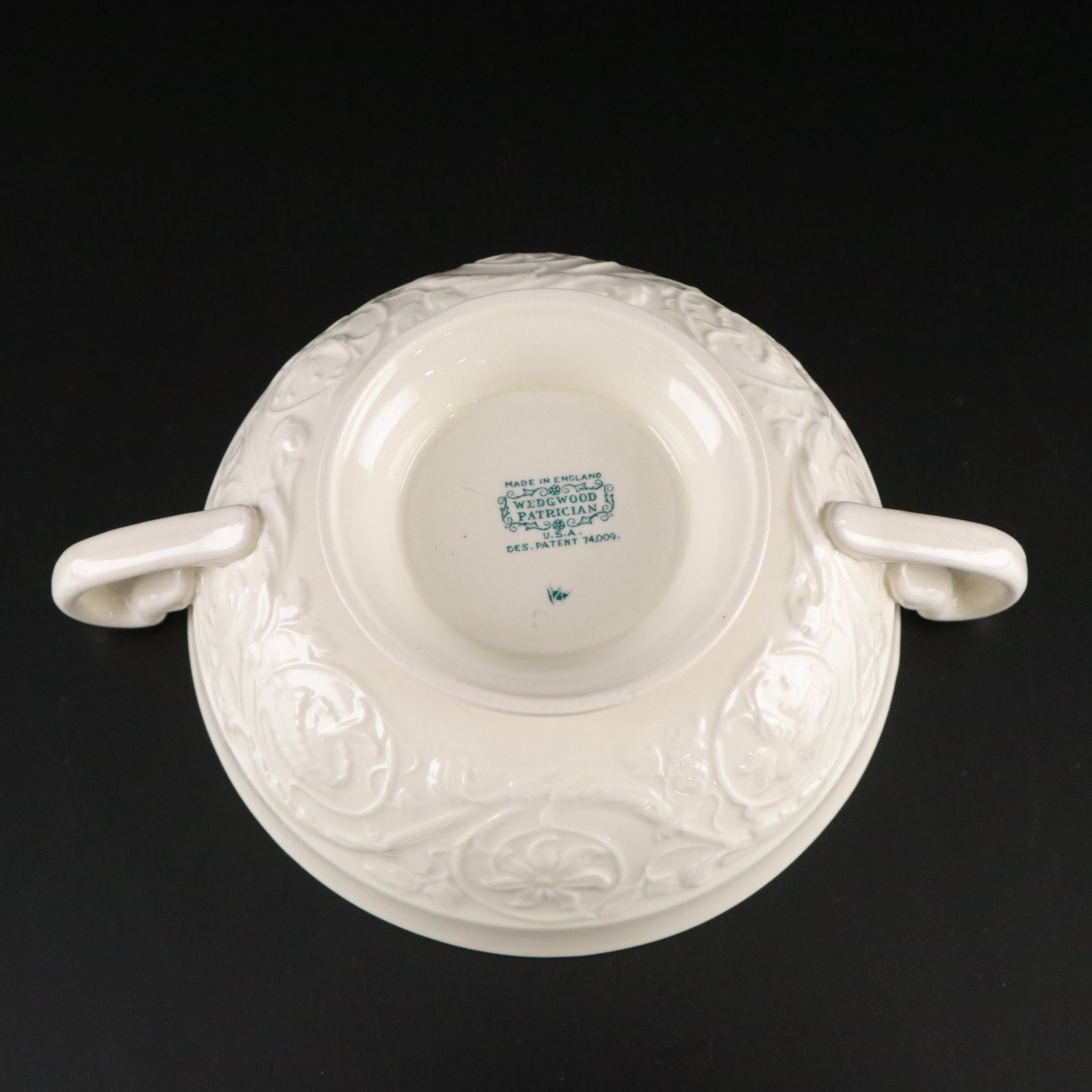 Wedgwood "Patrician" Soup Bowls with Cups and Saucers, Mid-Late 20th C.