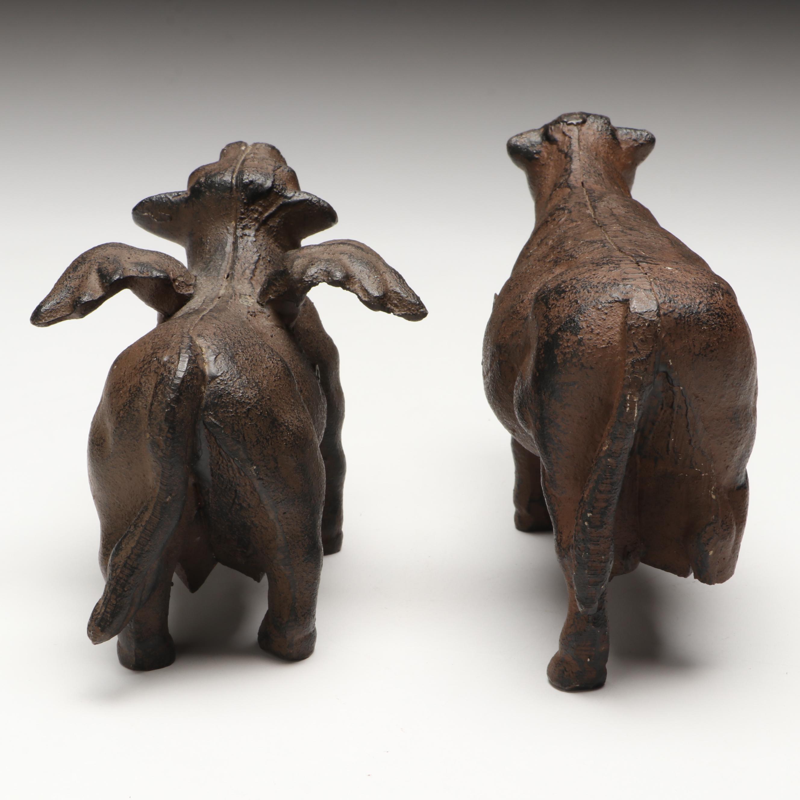 Vintage Cow Cast Iron Figures