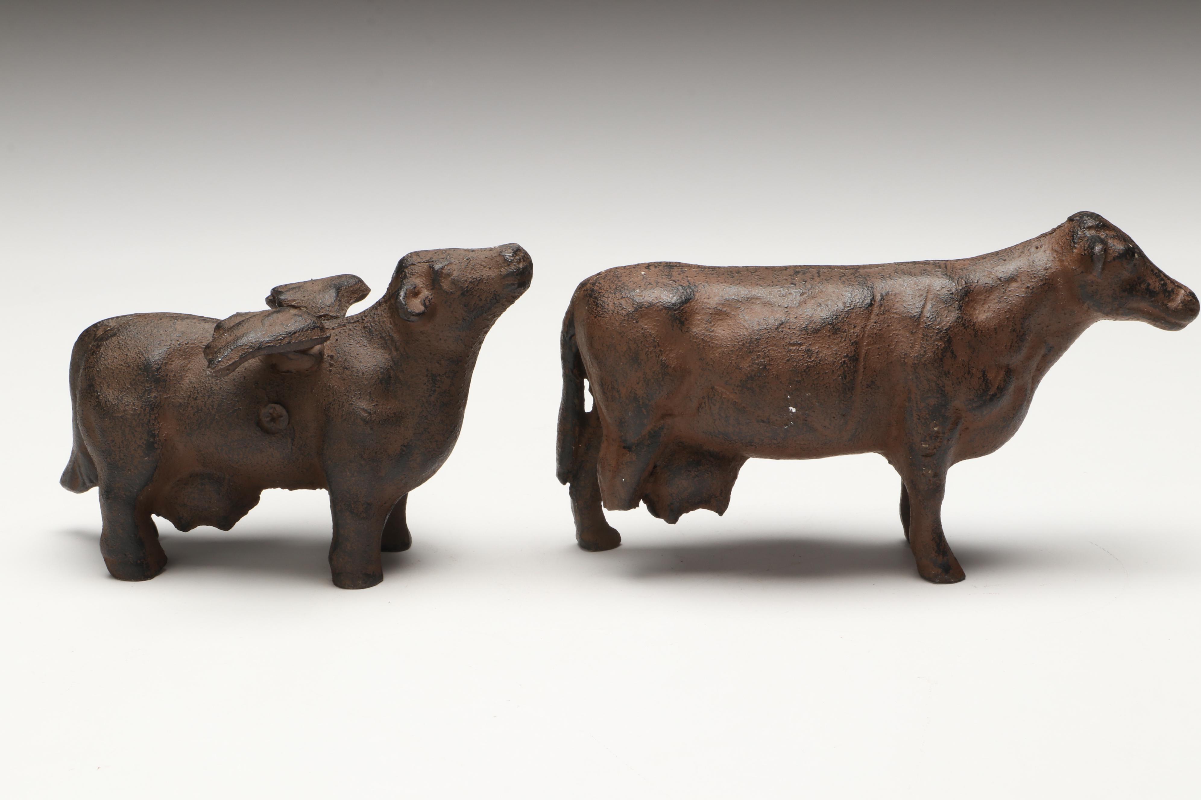 Vintage Cow Cast Iron Figures
