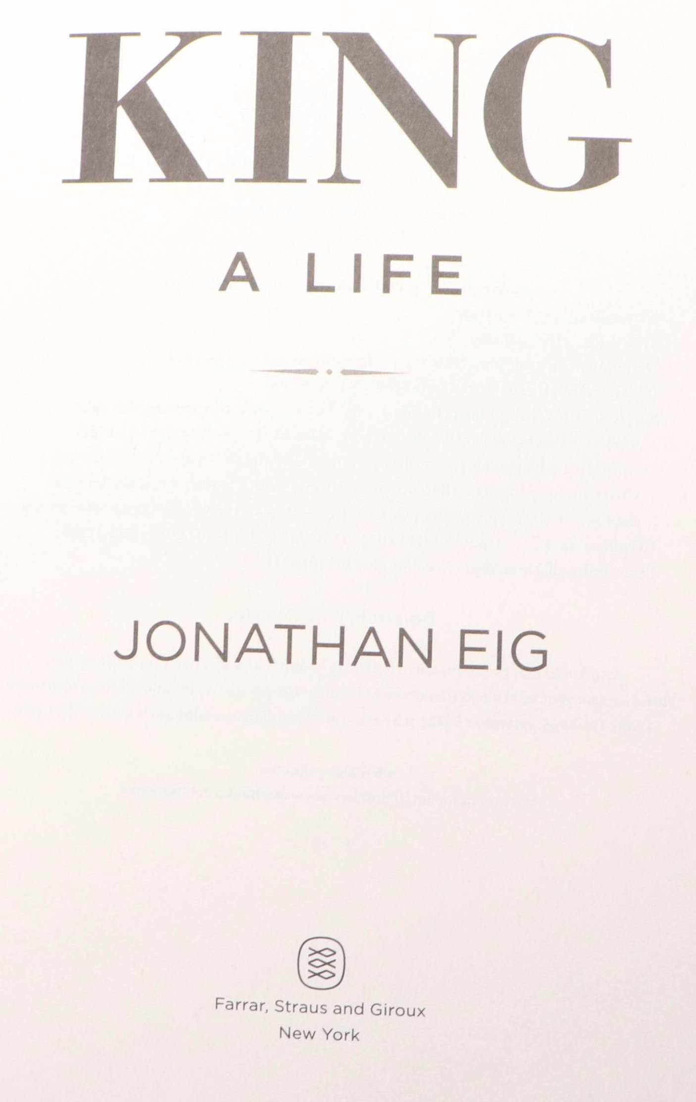 "King: A Life" by Jonathan Eig and More Books