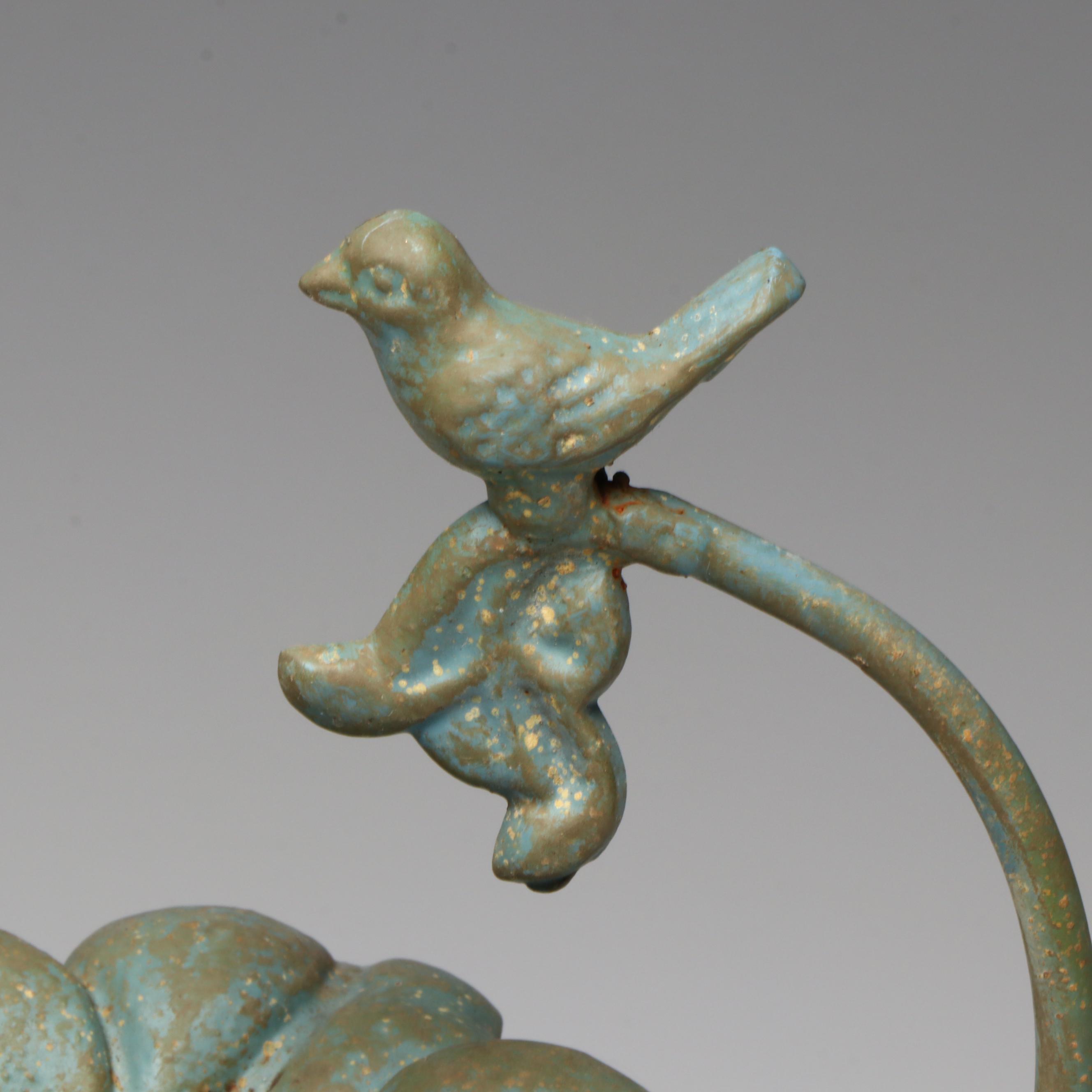 Antique Ornate Floral Wood Corbel with Oxidized Floral Metal Decorative Bowl