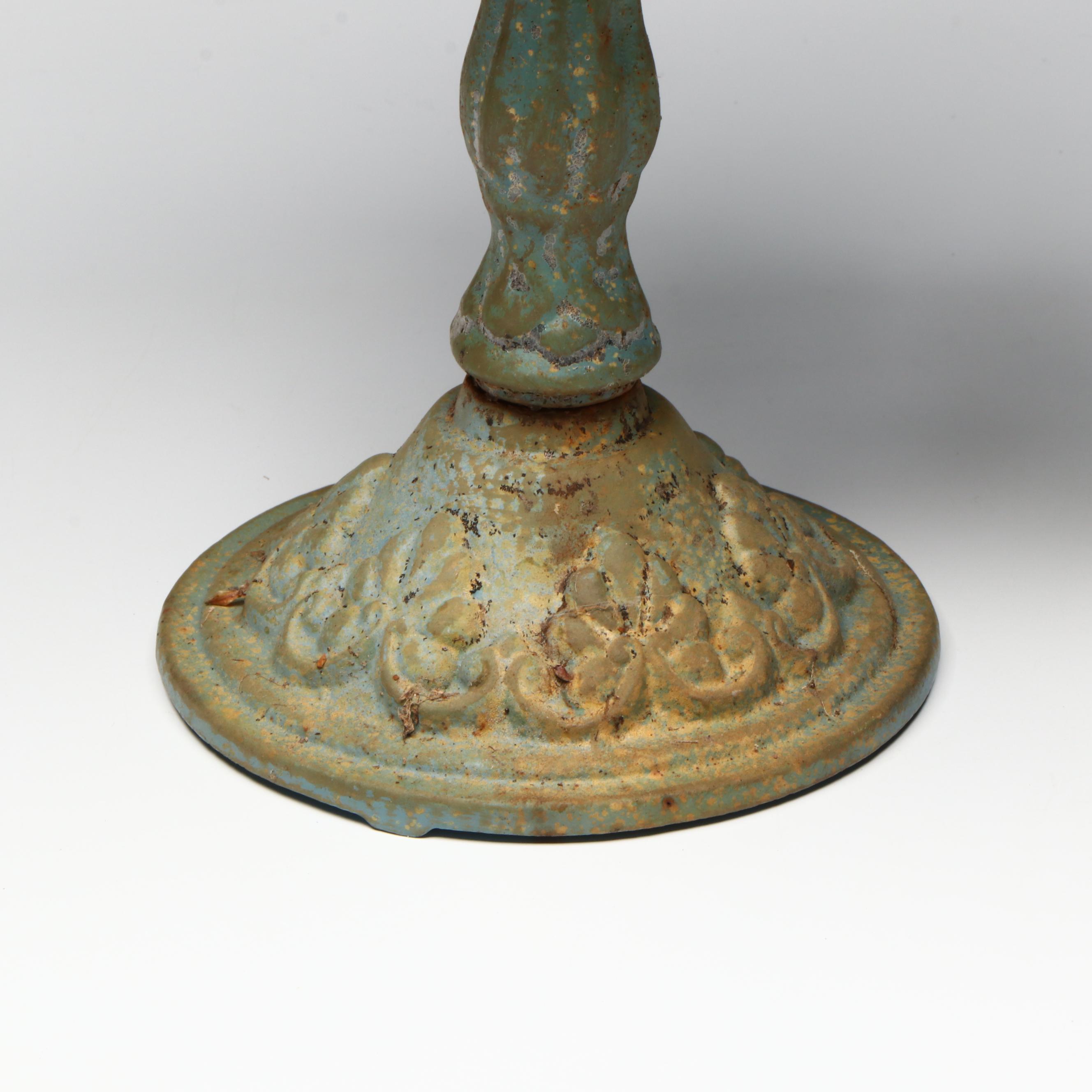 Antique Ornate Floral Wood Corbel with Oxidized Floral Metal Decorative Bowl