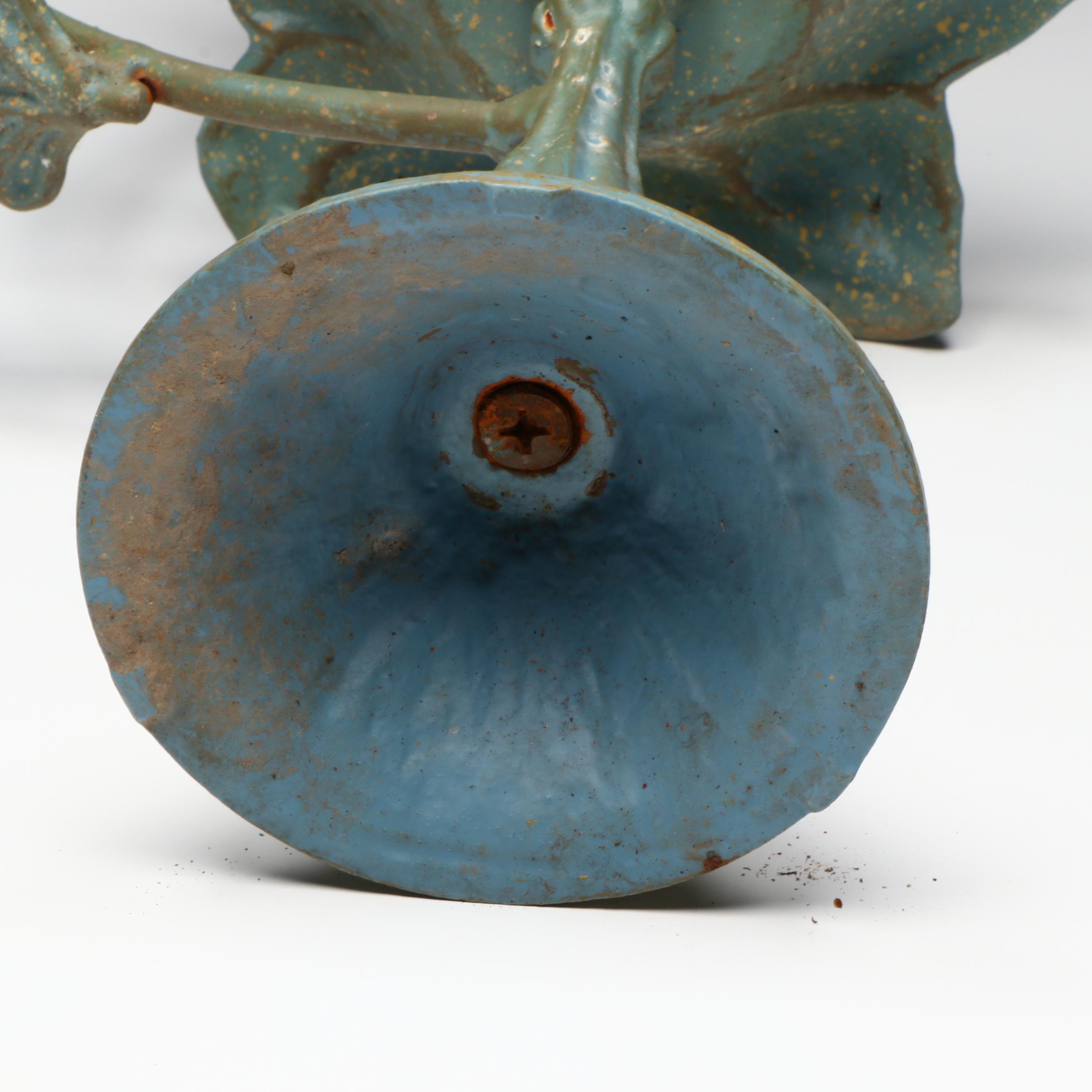 Antique Ornate Floral Wood Corbel with Oxidized Floral Metal Decorative Bowl