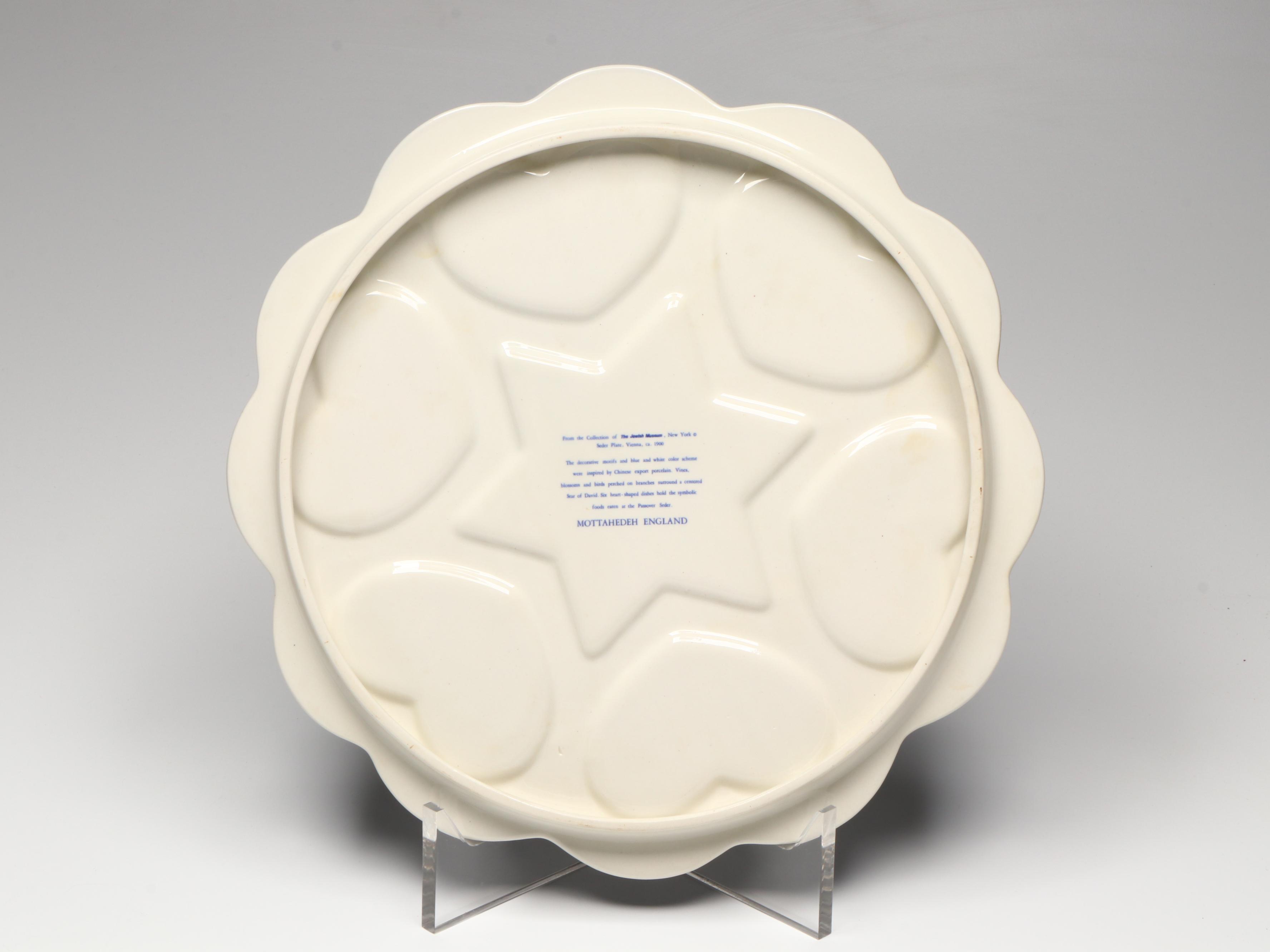 Mottahedeh Seder Plate with Blue Onion Style and Other Tableware