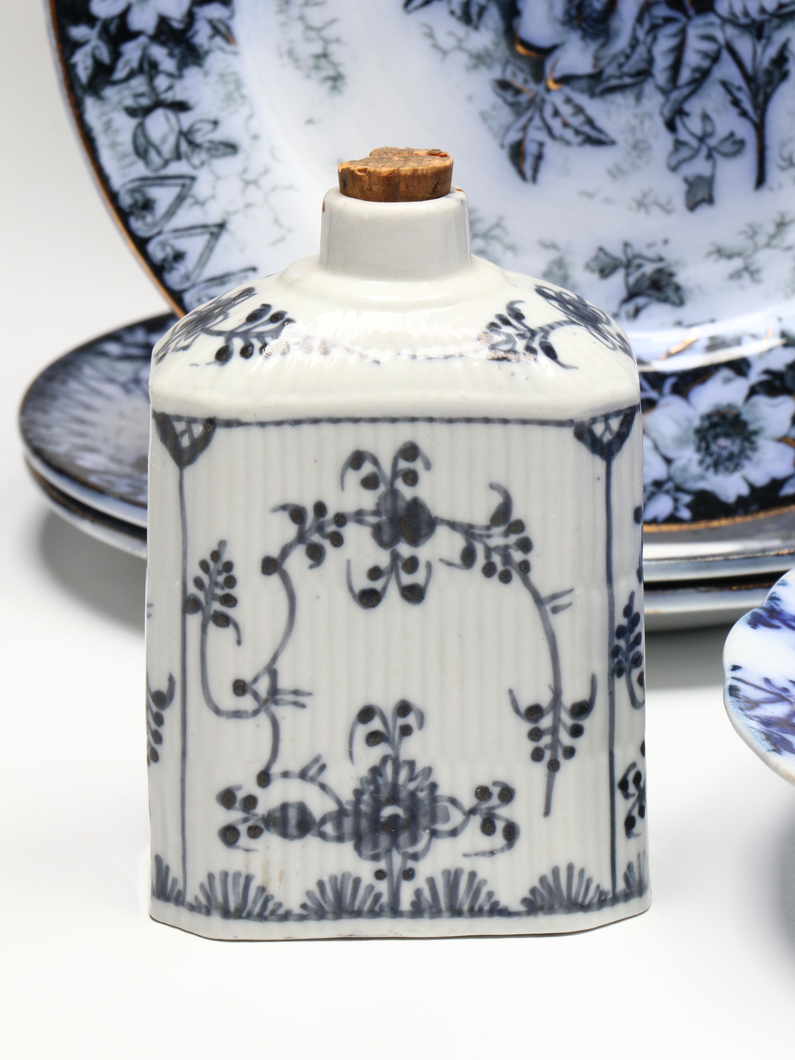 Mottahedeh Seder Plate with Blue Onion Style and Other Tableware