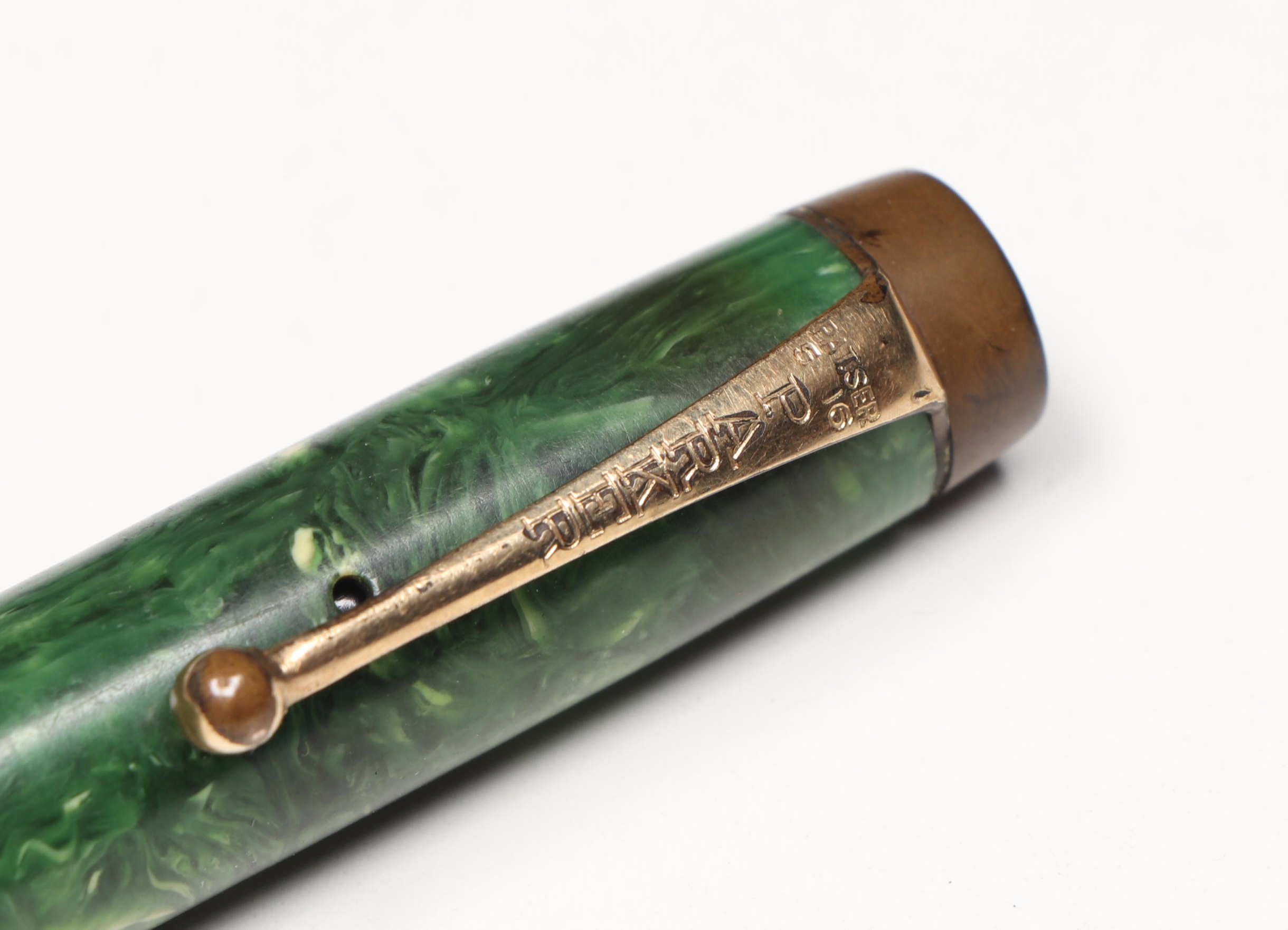 Parker Duofold Fountain Pen with More Dip Pens, Early to Mid-20th Century