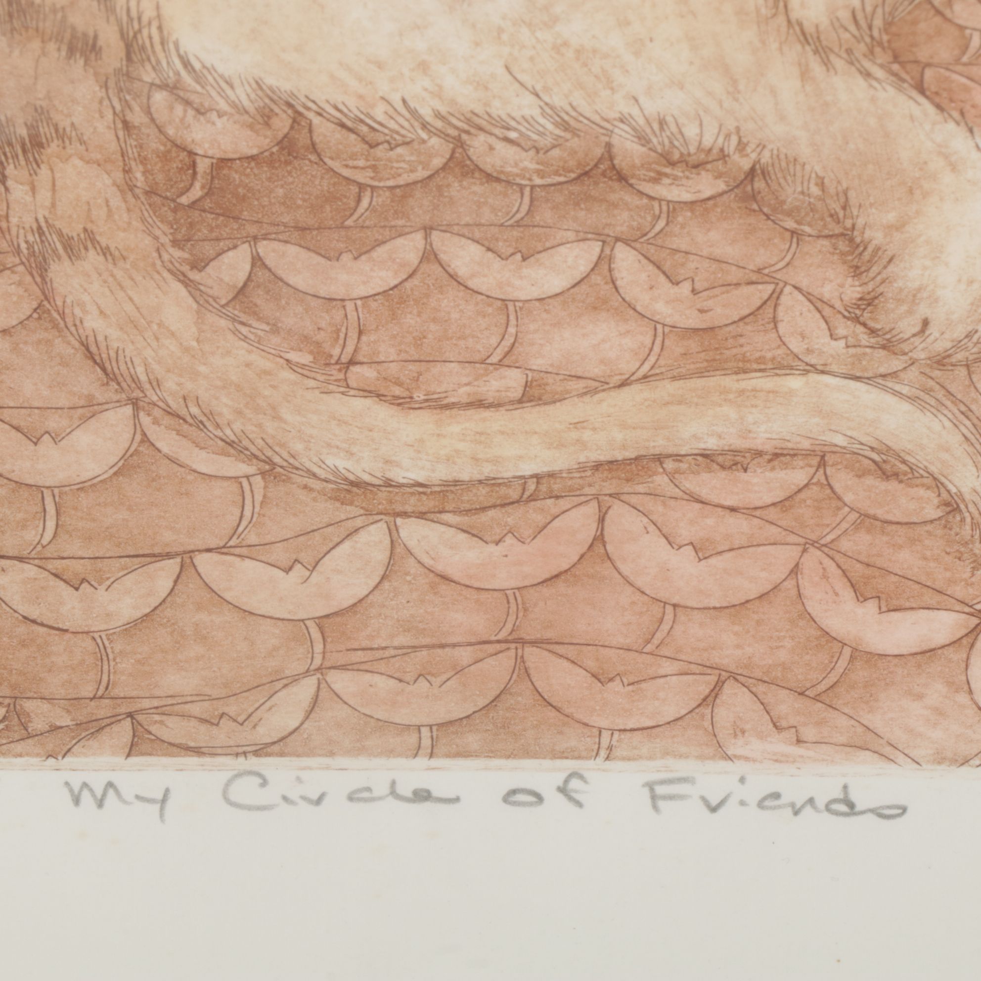 Carol M. Hershey Etching with Aquatint "My Circle of Friends", 1994