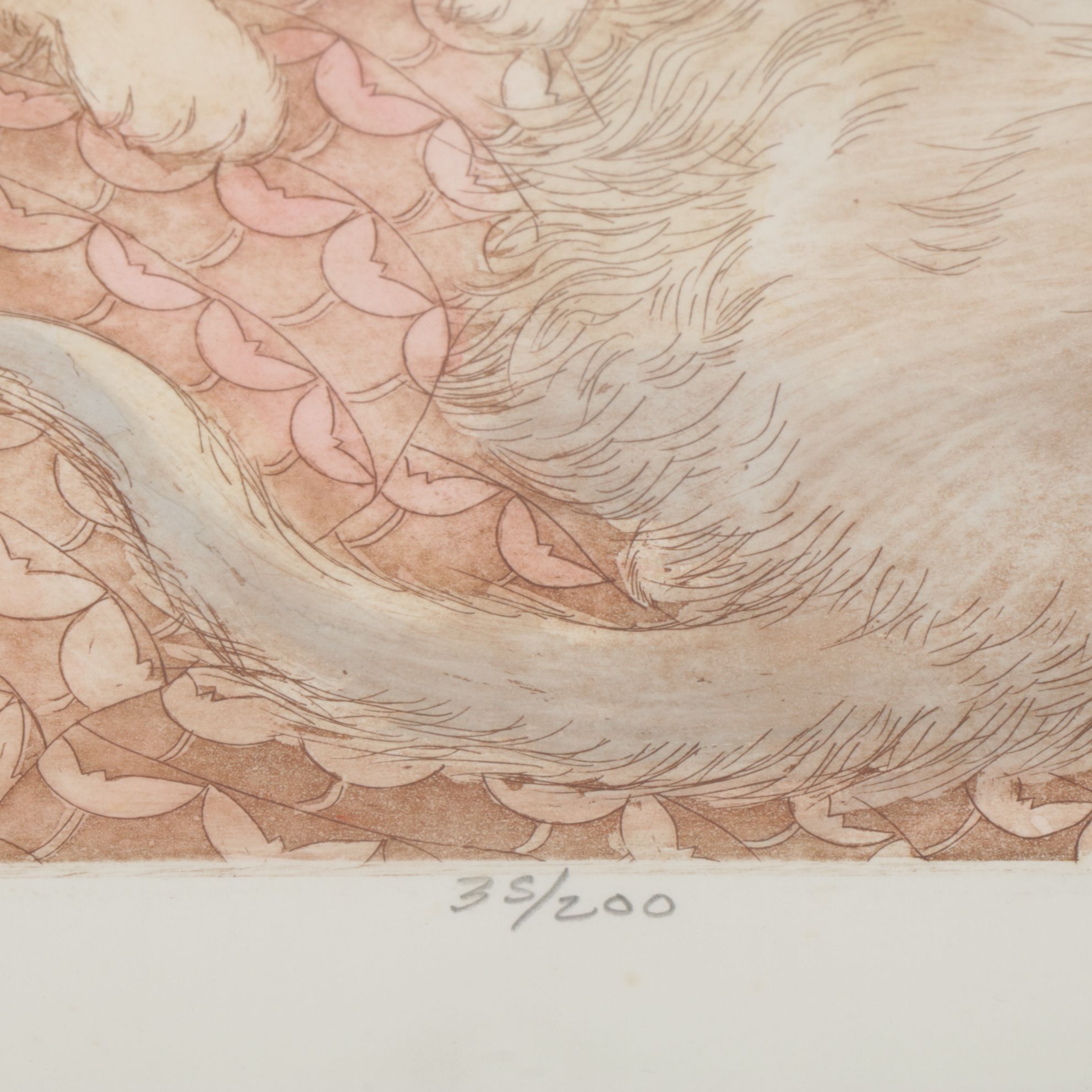 Carol M. Hershey Etching with Aquatint "My Circle of Friends", 1994