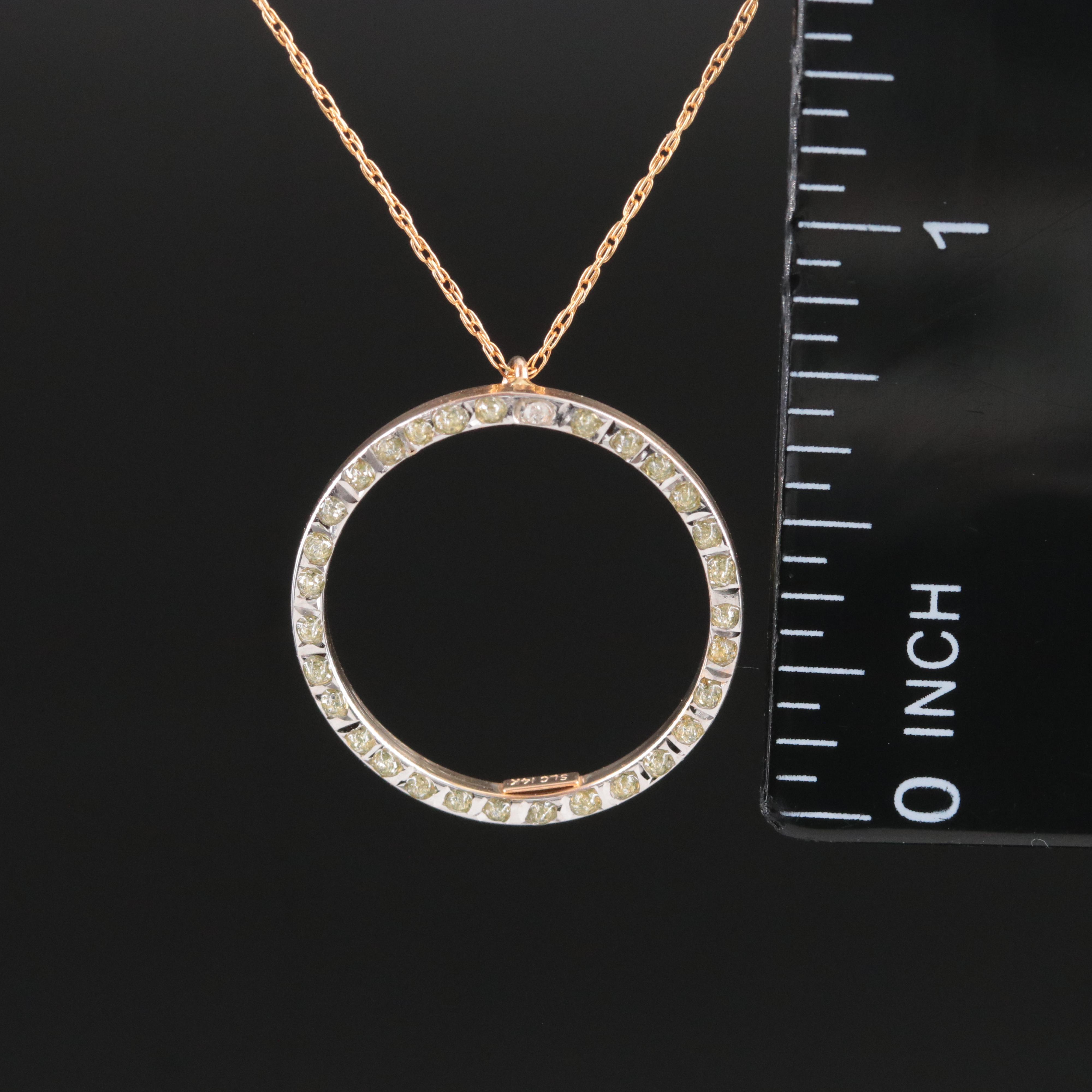 14K Circle Pendant Necklace