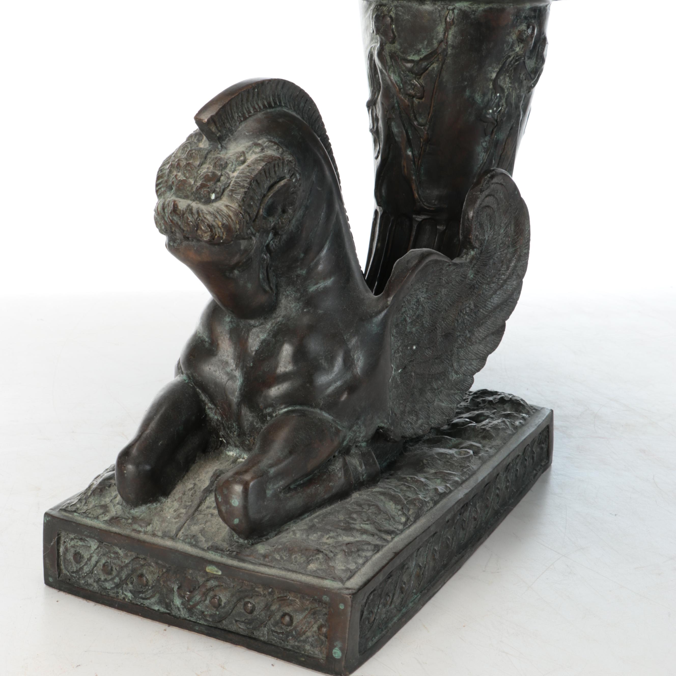 Maitland-Smith Bronzed Metal Hippocampus Table Lamp