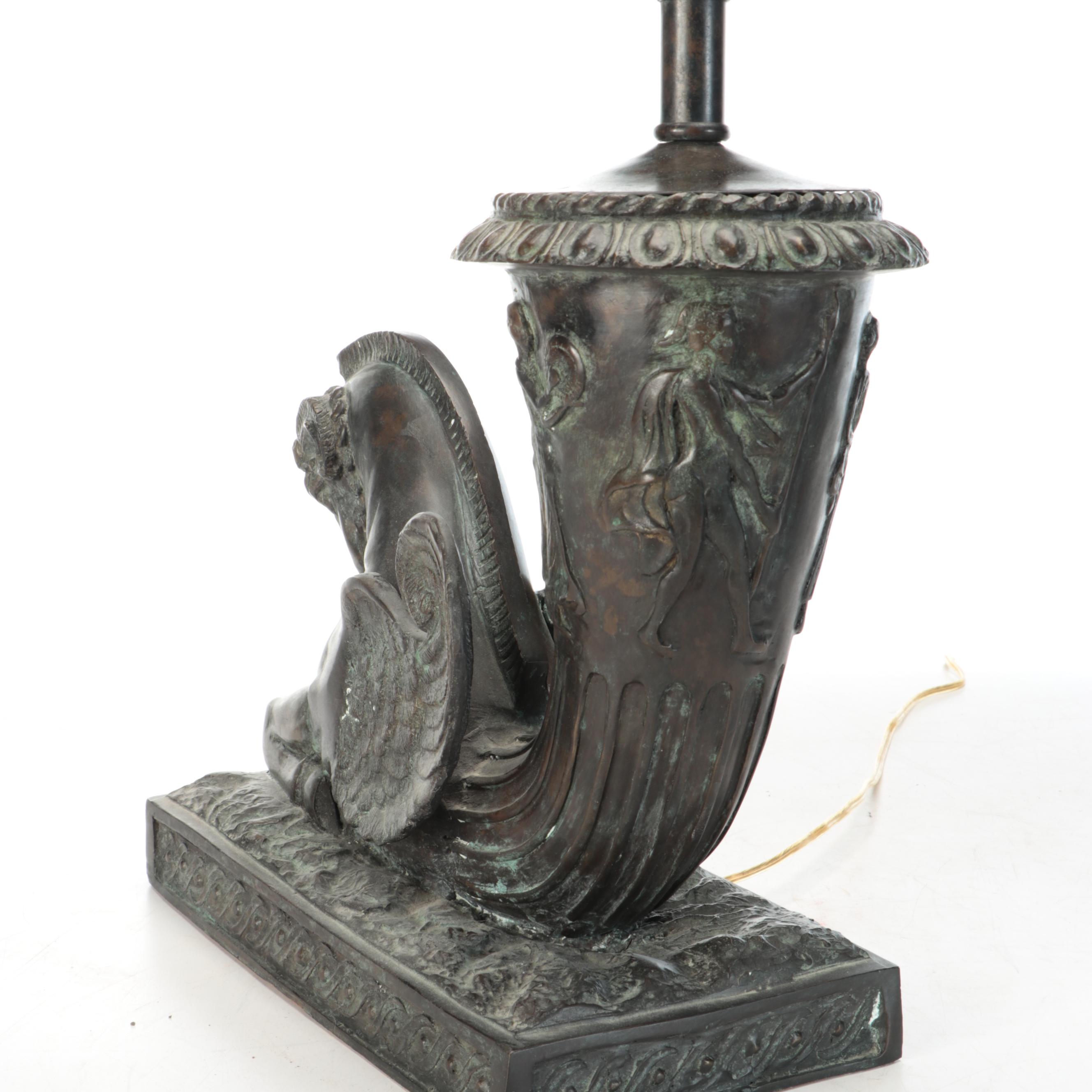 Maitland-Smith Bronzed Metal Hippocampus Table Lamp