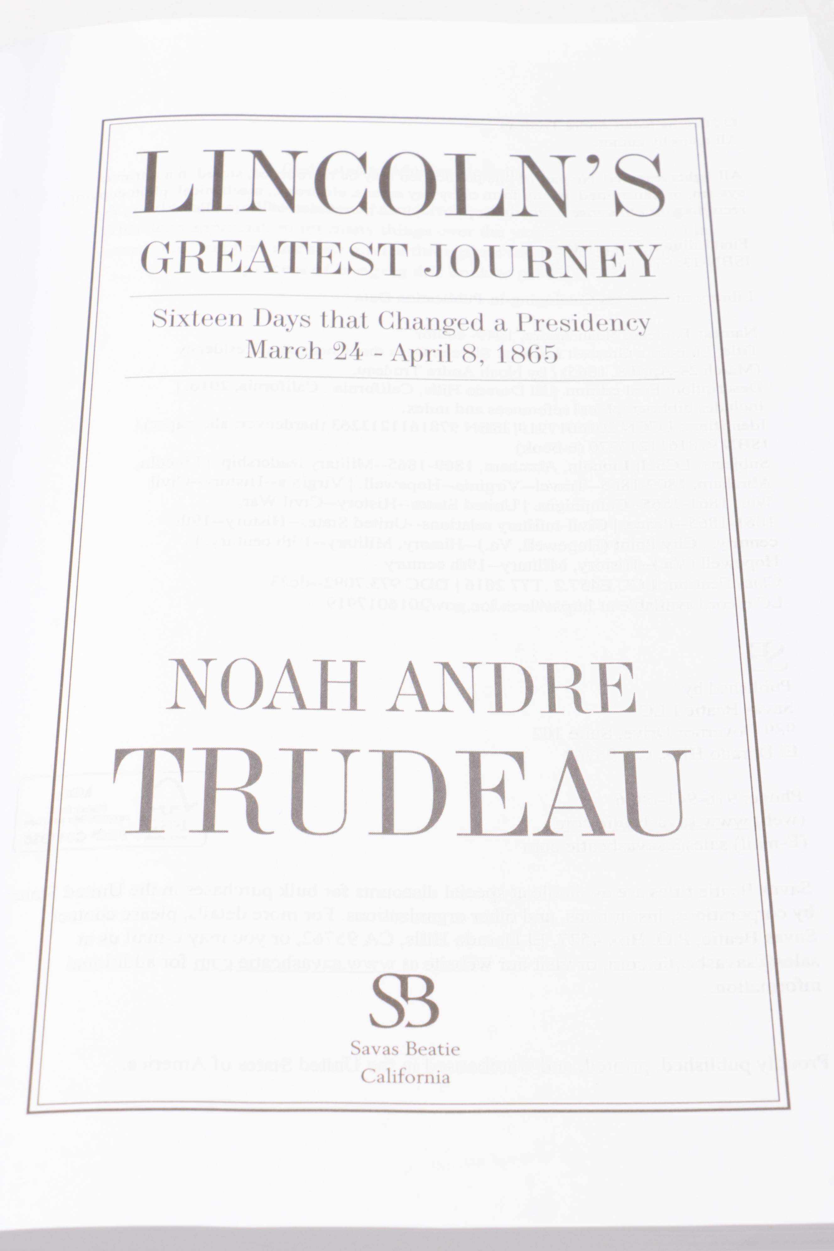 First Edition "Lincoln and the Baltimore Plot, 1861" and More Lincoln Books