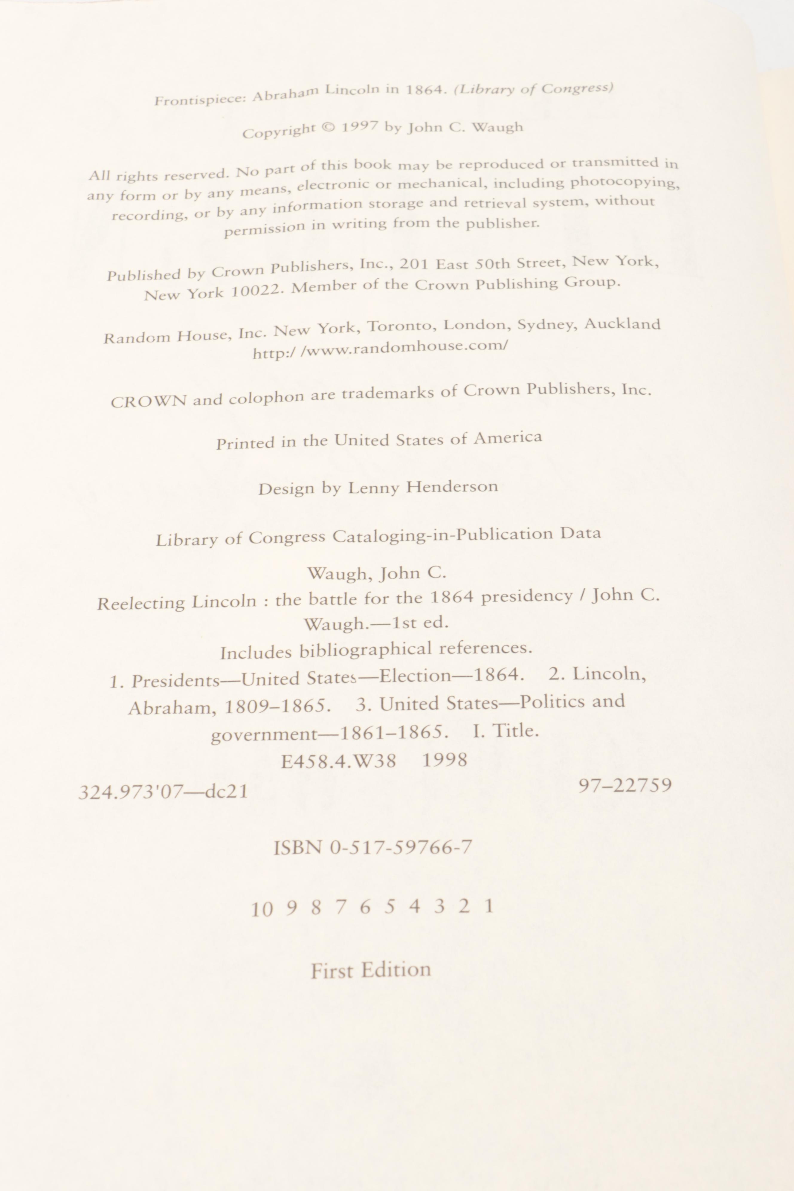 First Edition "Lincoln and the Baltimore Plot, 1861" and More Lincoln Books