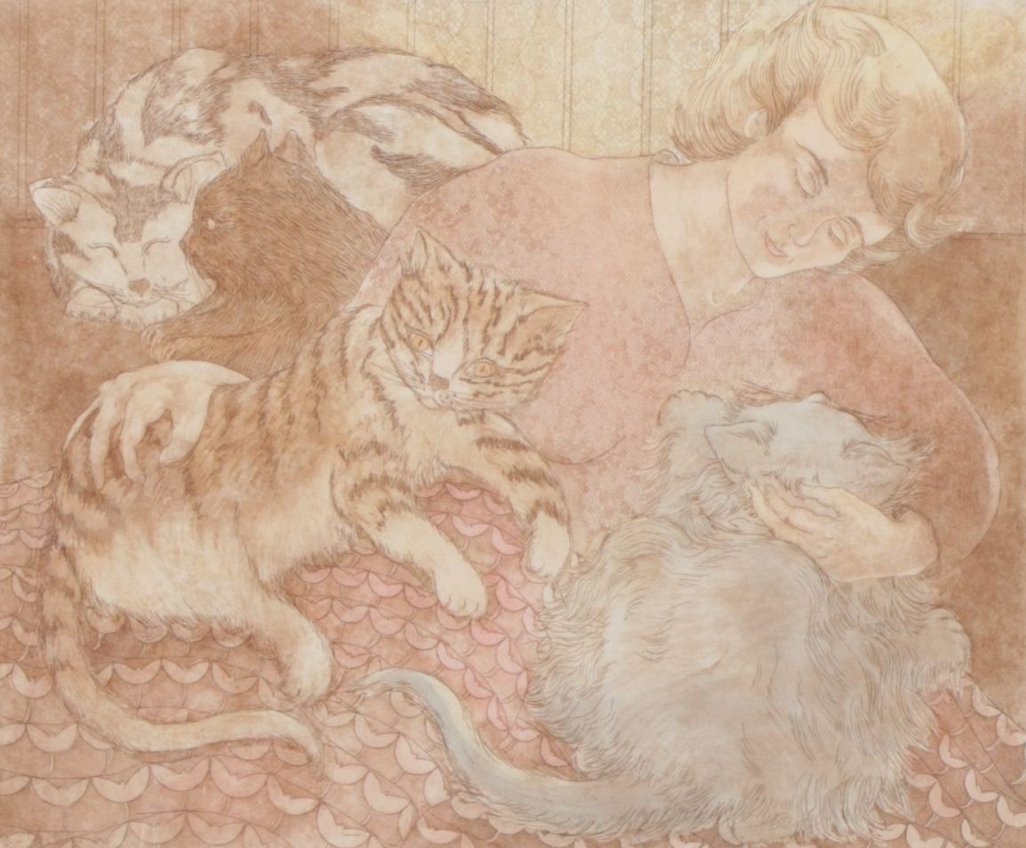 Carol M. Hershey Etching with Aquatint "My Circle of Friends", 1994