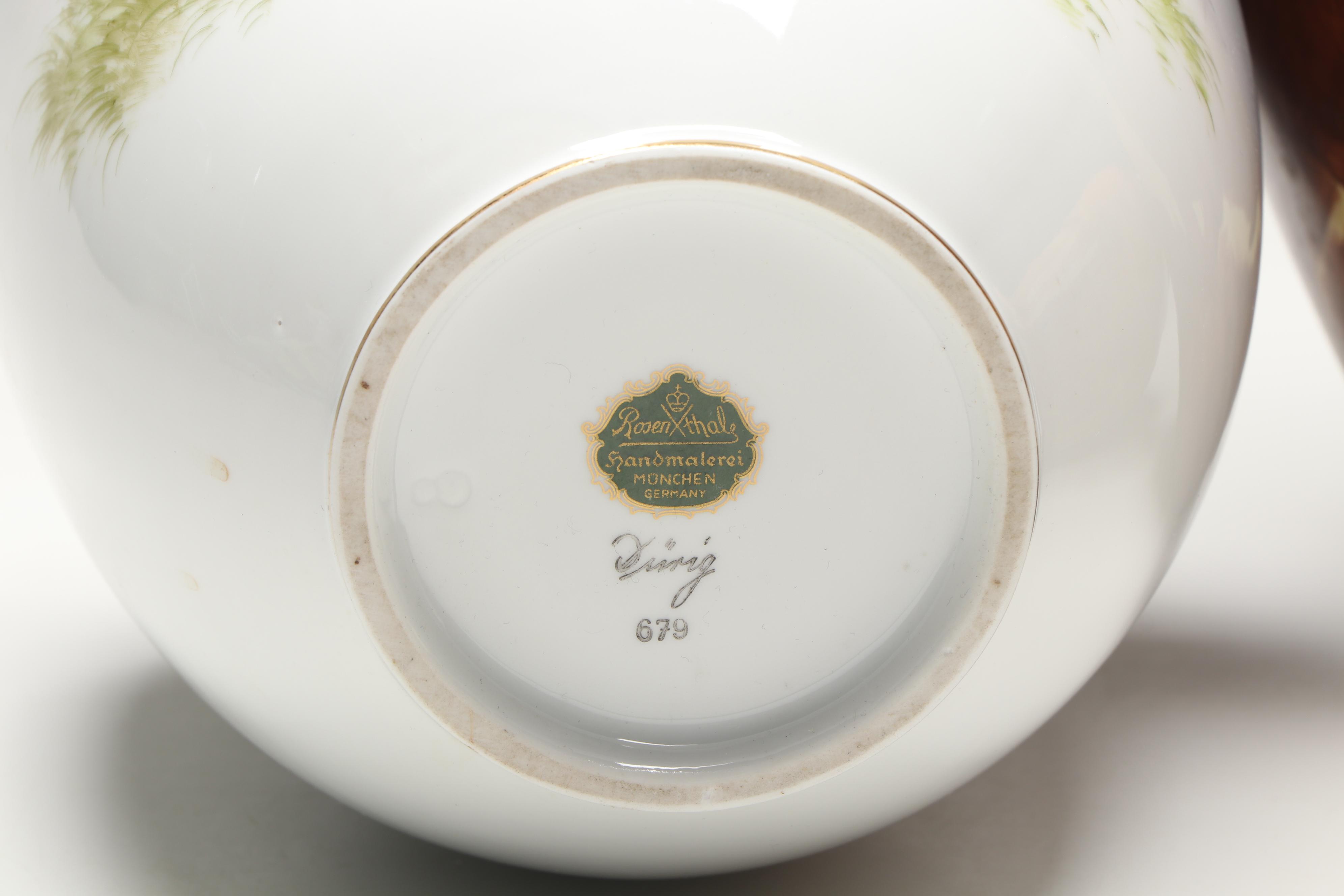 Rosenthal with Portuguese and Other Hand-Painted Elk and Scenic Vases