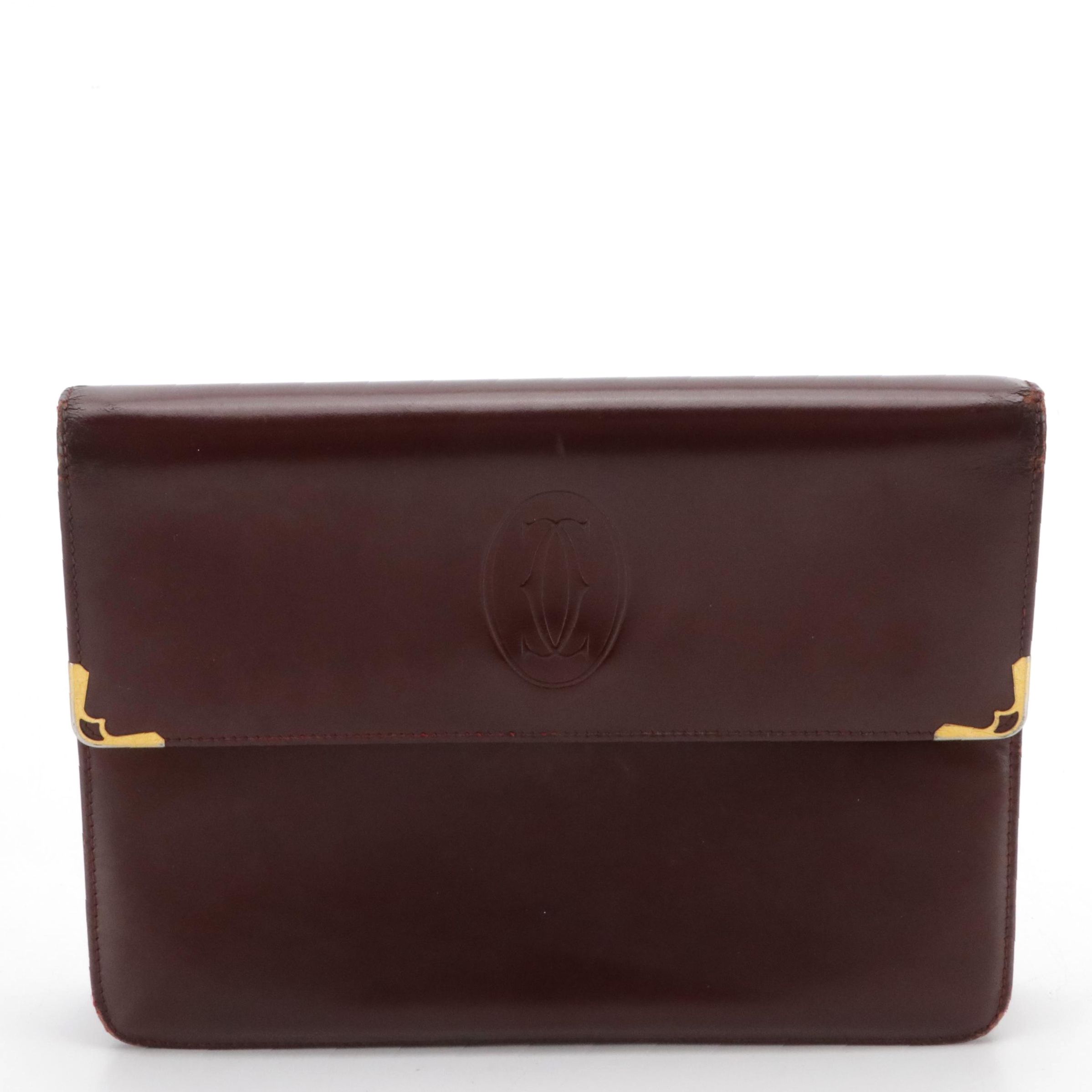 Cartier Must de Cartier Clutch in Burgundy Leather