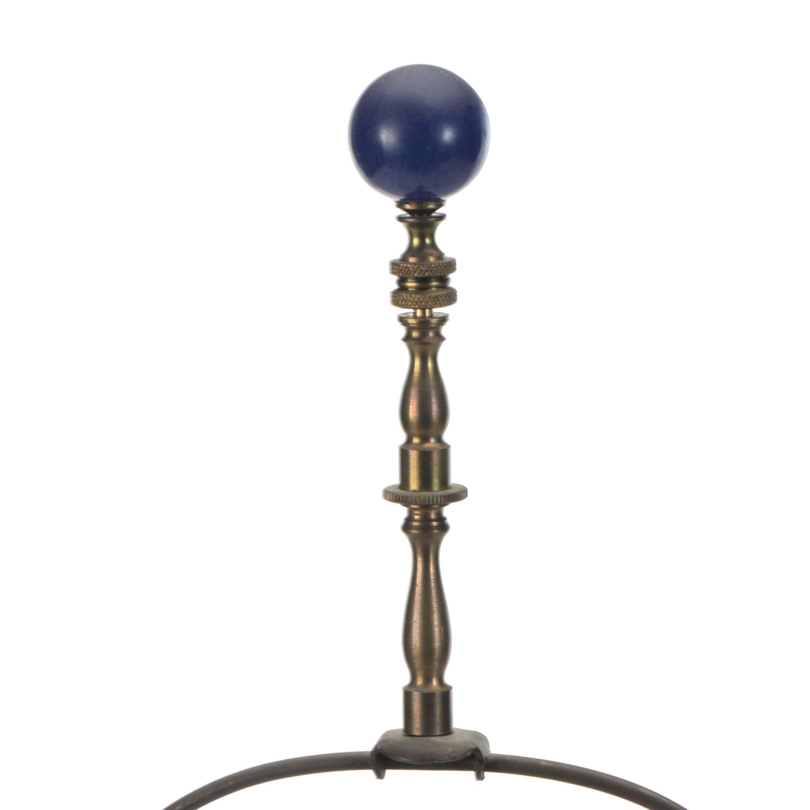 Delft Blue and White Ceramic Three-Sided Candlestick Lamp, Adapted