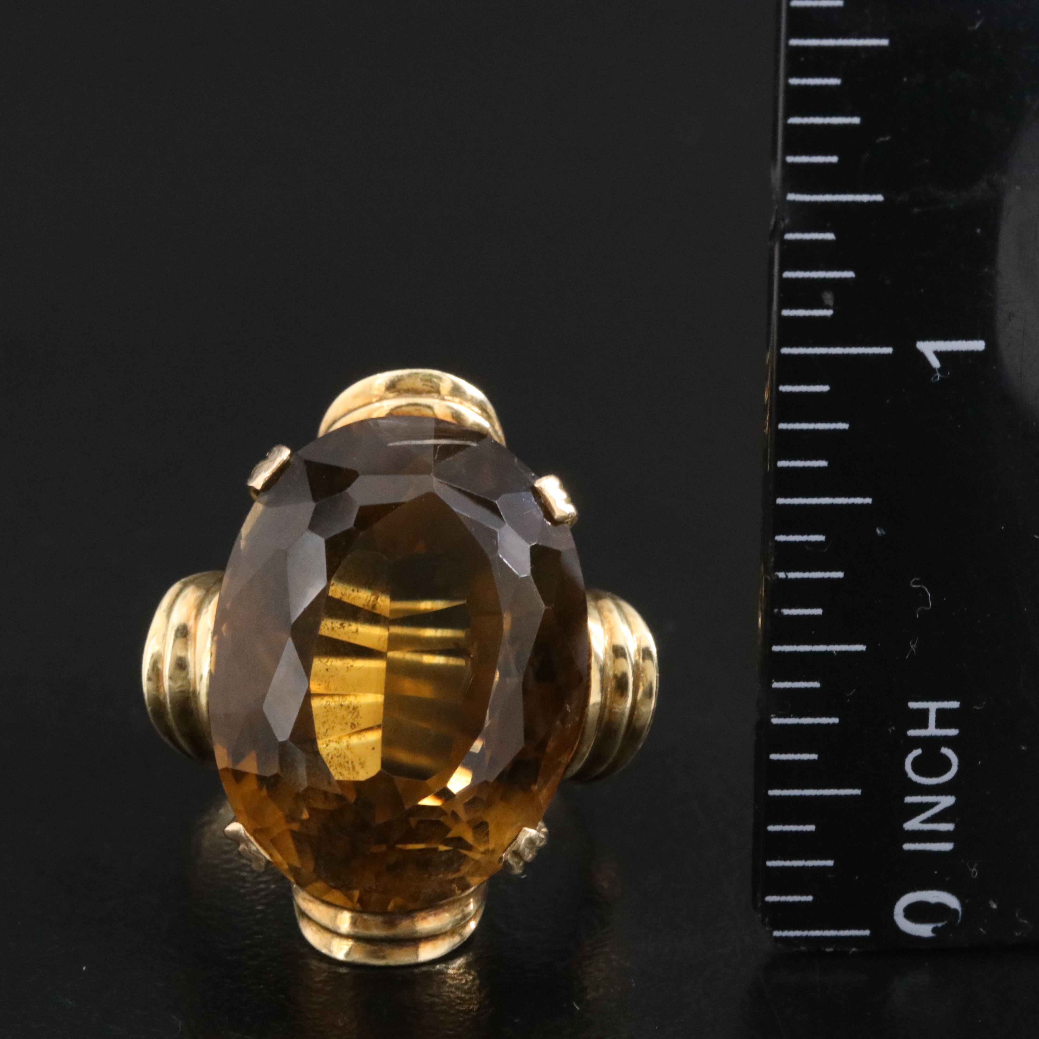 14K 18.86 CT Smoky Quartz Ring