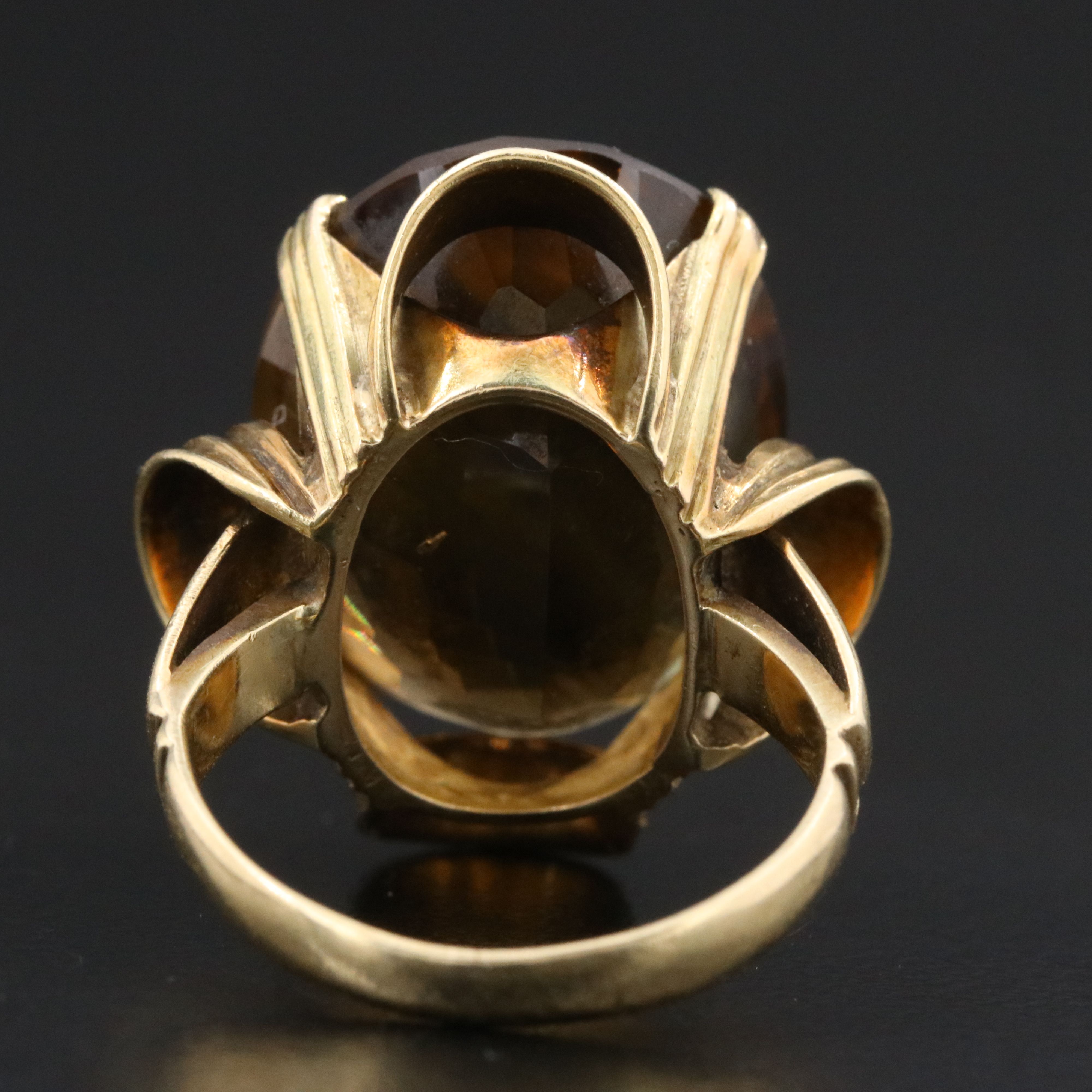 14K 18.86 CT Smoky Quartz Ring