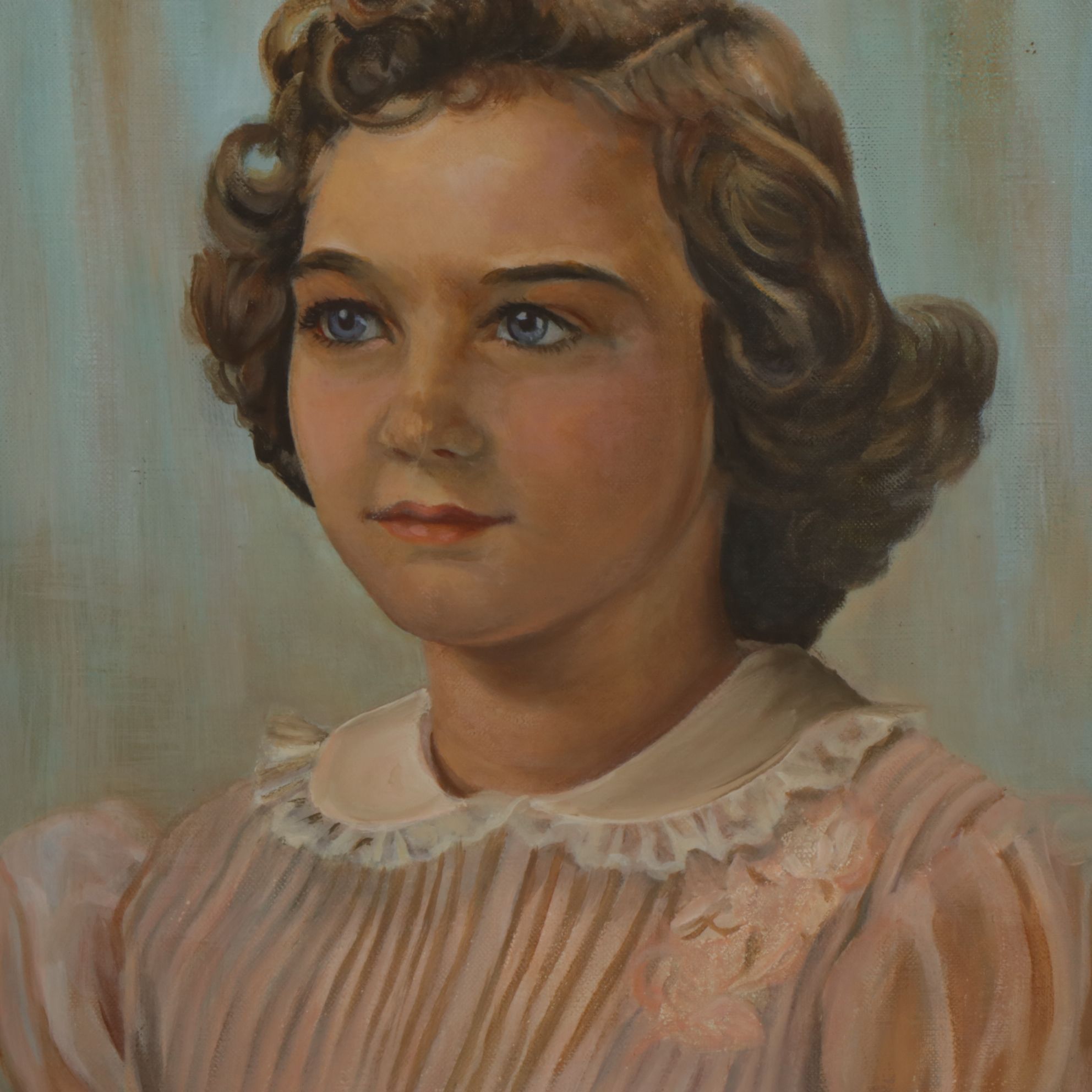 R. P. Duvat Pair of Portrait Oil Paintings of Young Man and Woman, 1960