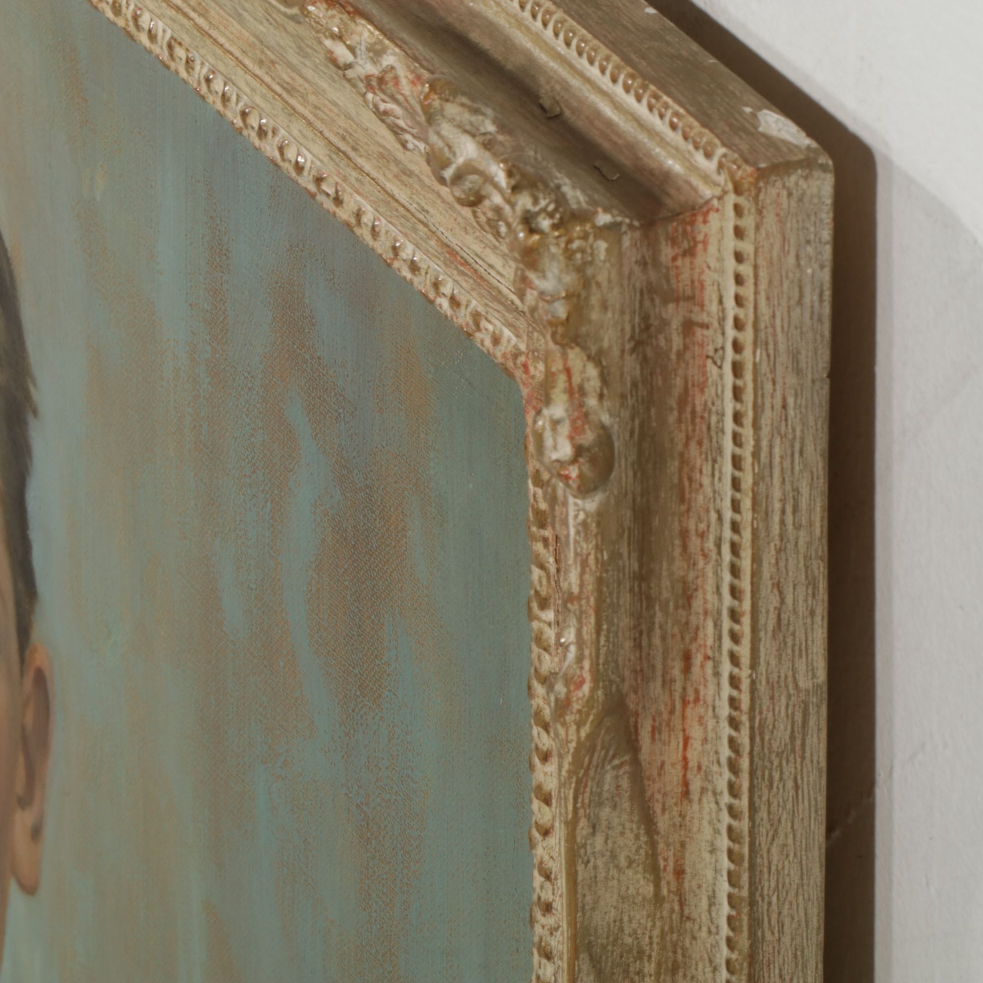 R. P. Duvat Pair of Portrait Oil Paintings of Young Man and Woman, 1960