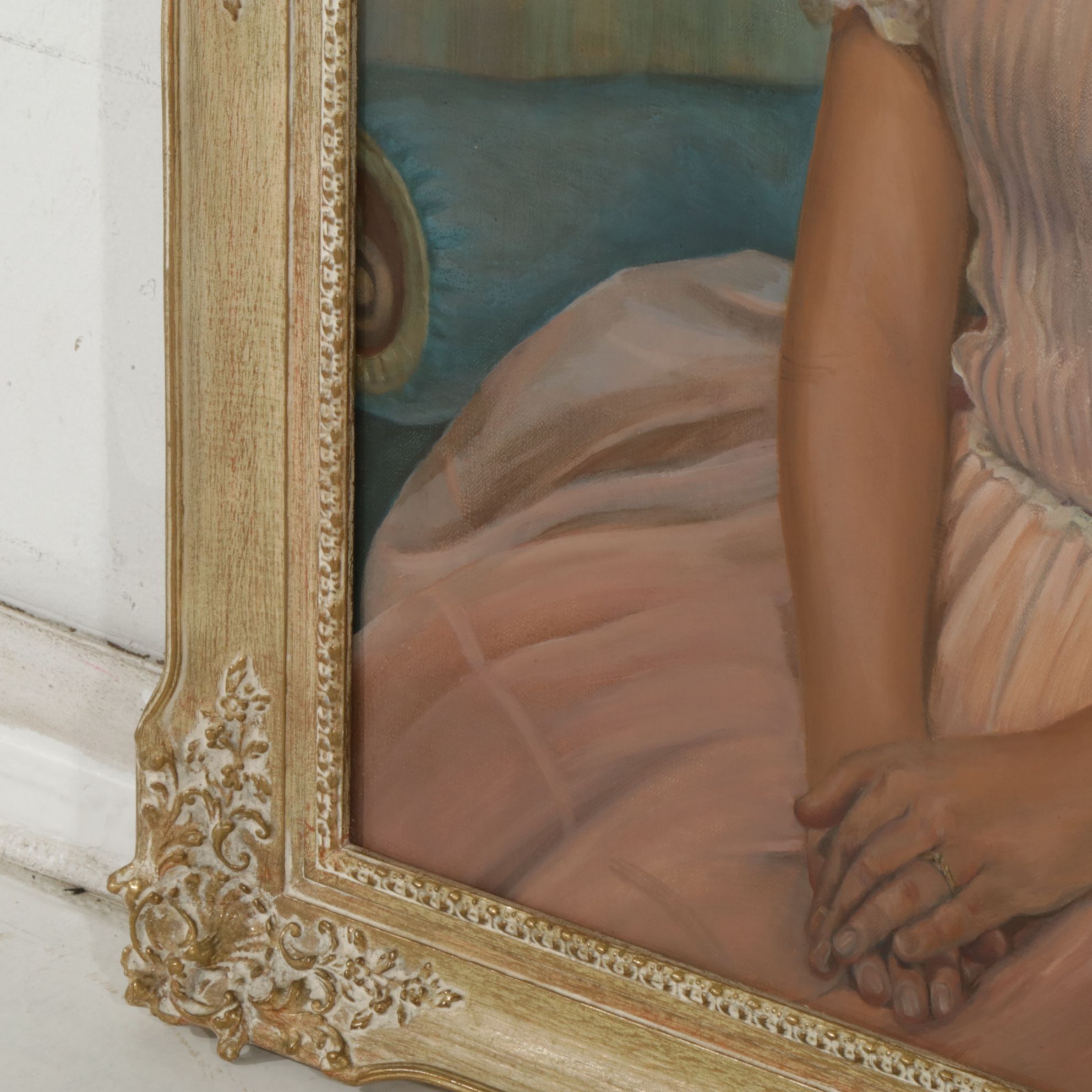 R. P. Duvat Pair of Portrait Oil Paintings of Young Man and Woman, 1960