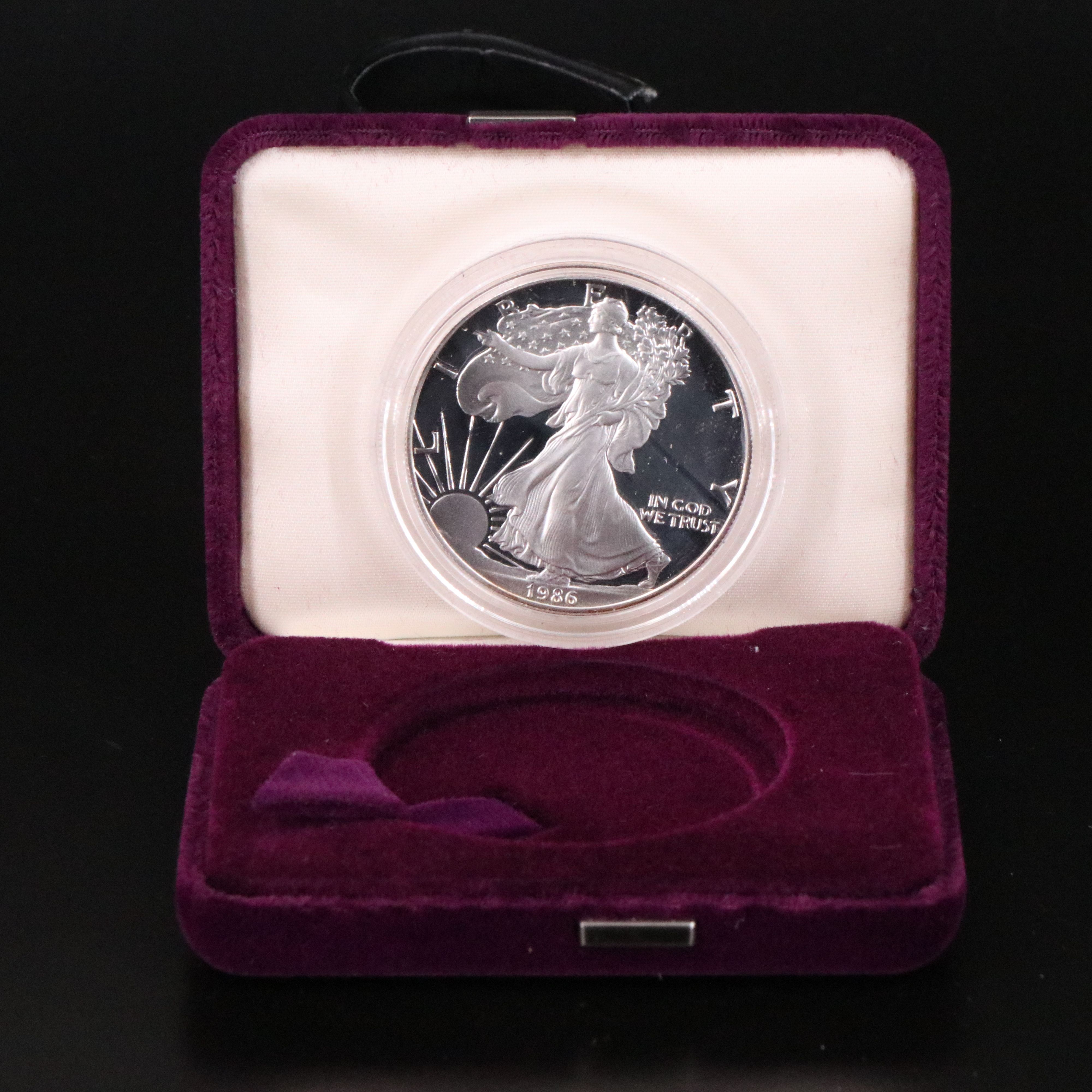 First Year of Issue 1986-S $1 U.S. Silver Eagle Proof Coin