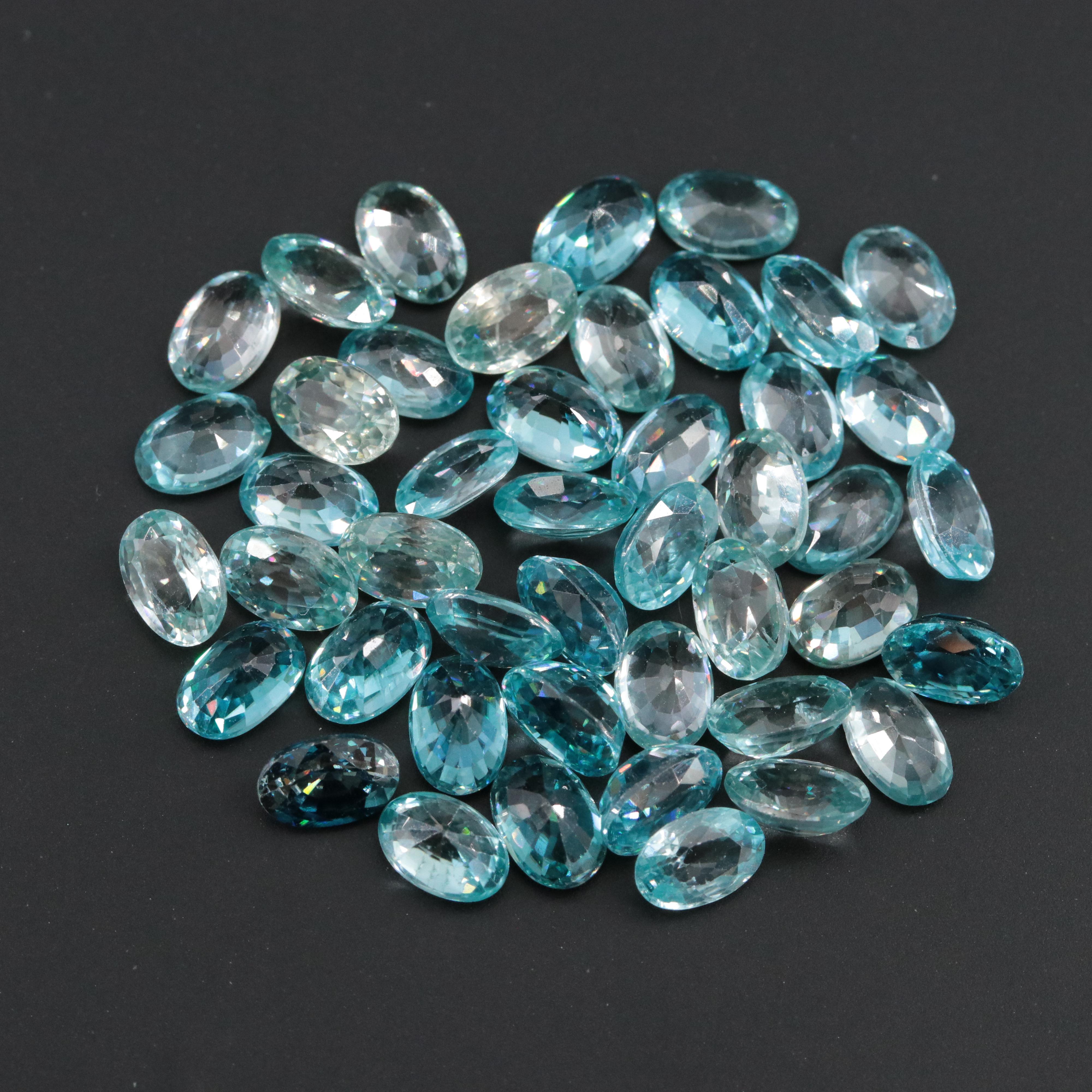 Loose 34.27 CTW Blue Zircons