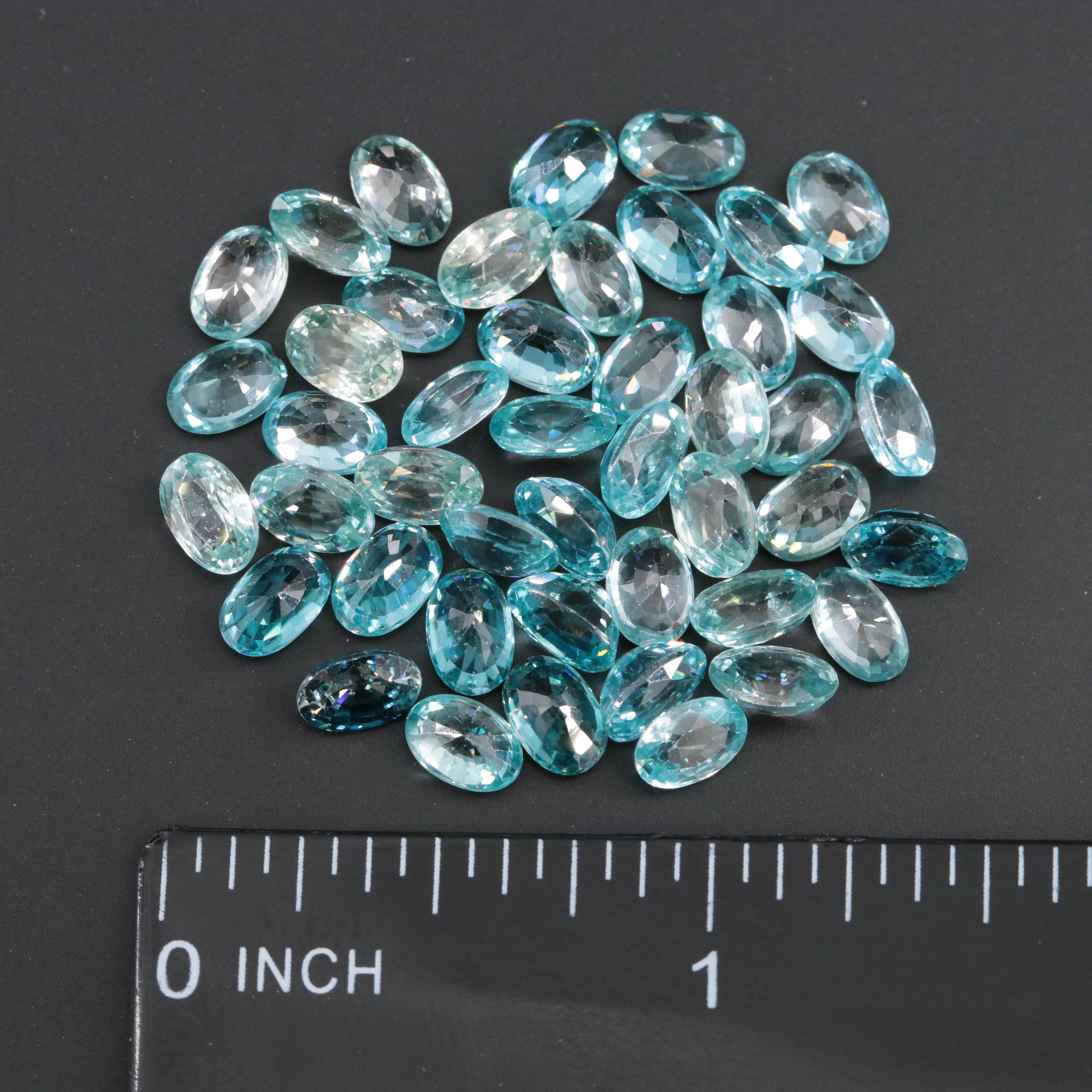 Loose 34.27 CTW Blue Zircons