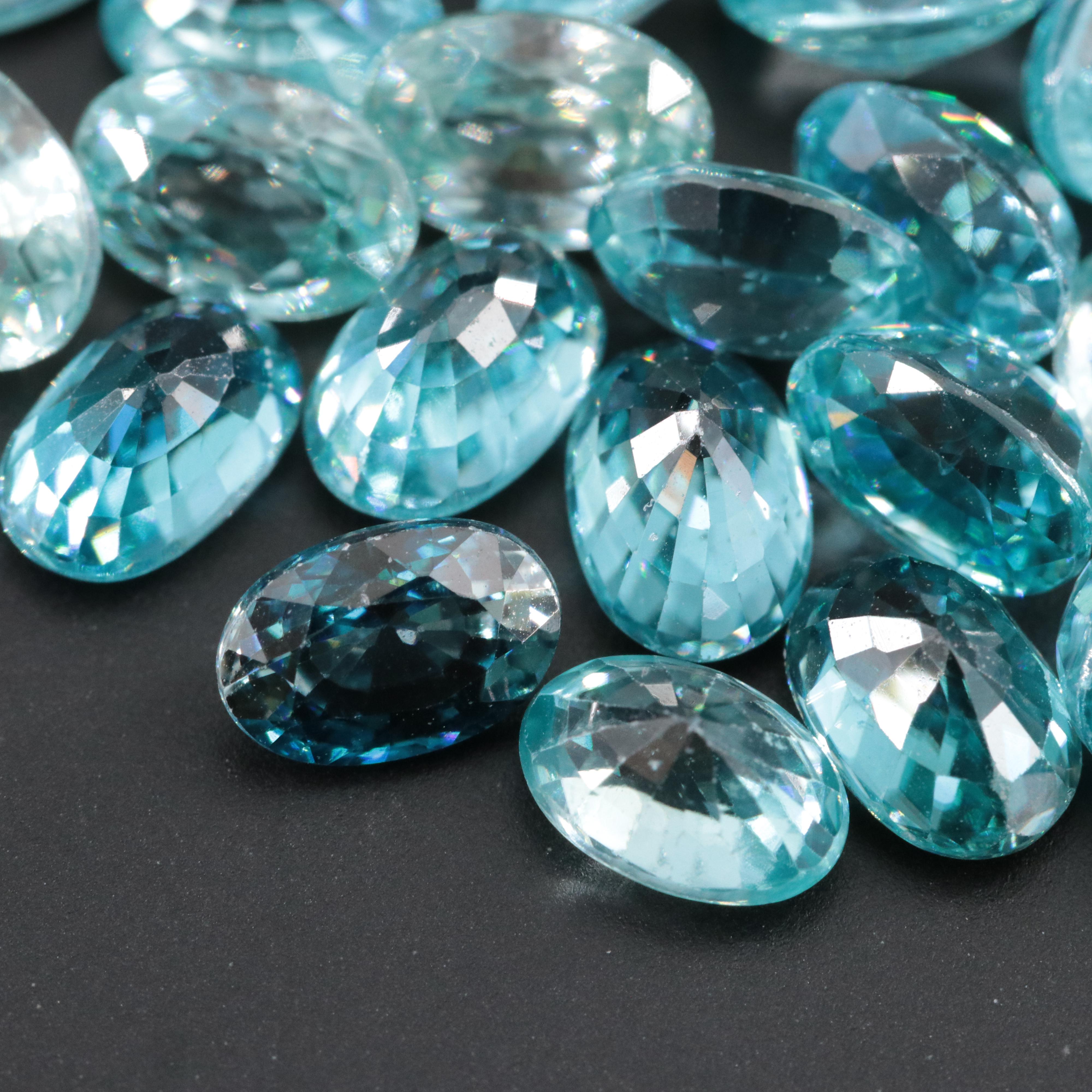 Loose 34.27 CTW Blue Zircons