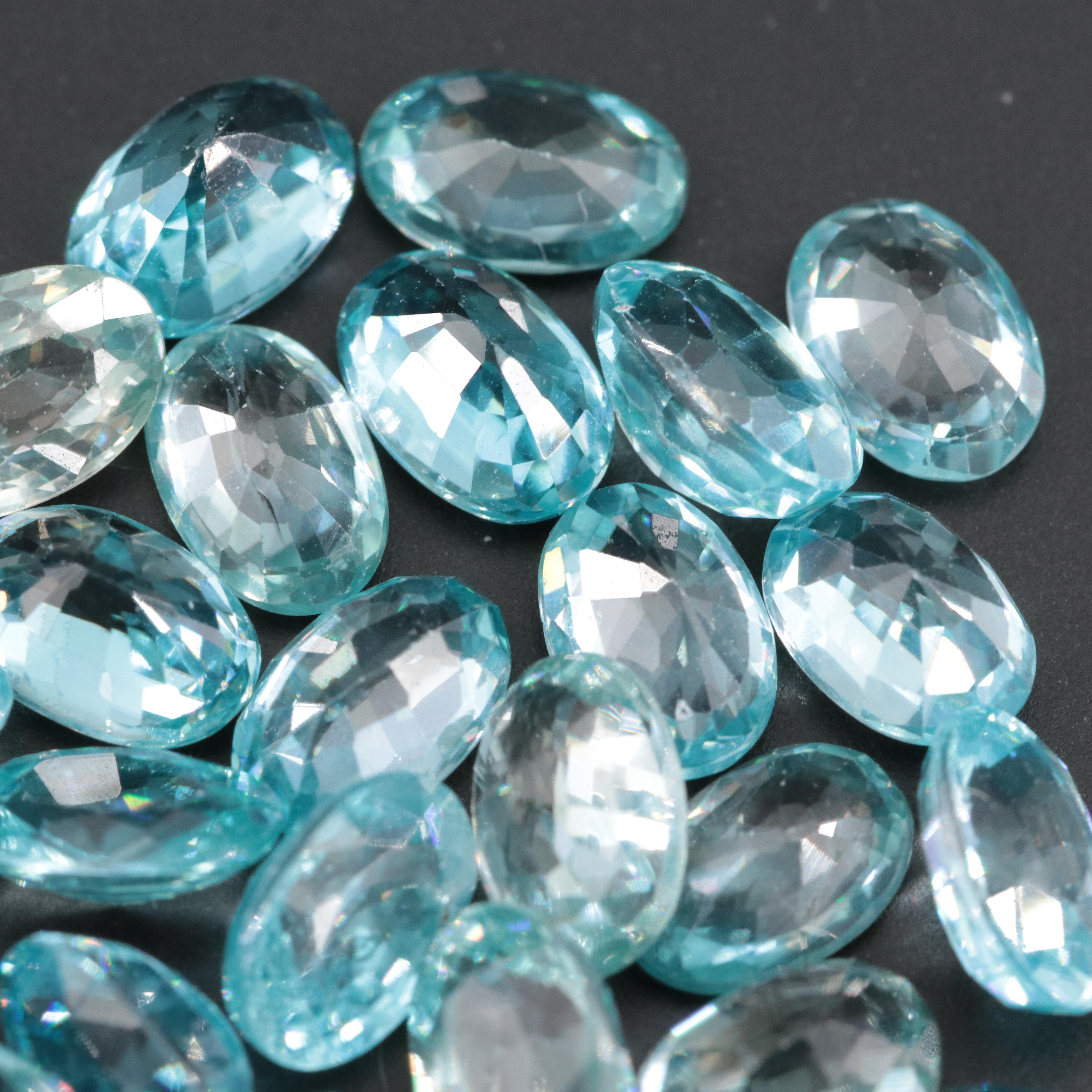 Loose 34.27 CTW Blue Zircons