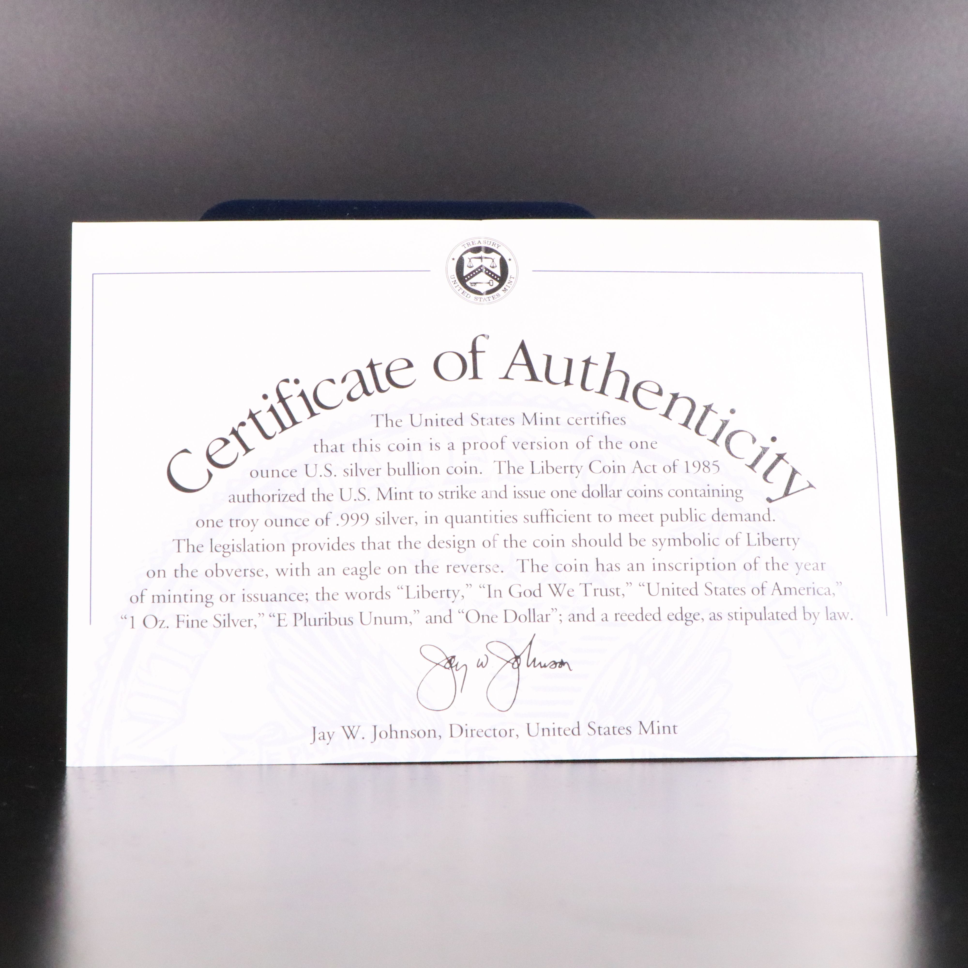 2001-W $1 U.S. Silver Eagle Proof Coin