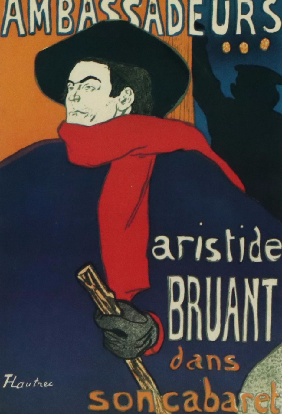 After Lautrec Offset Lithograph "Aristide Bruant at Les Ambassadeurs"