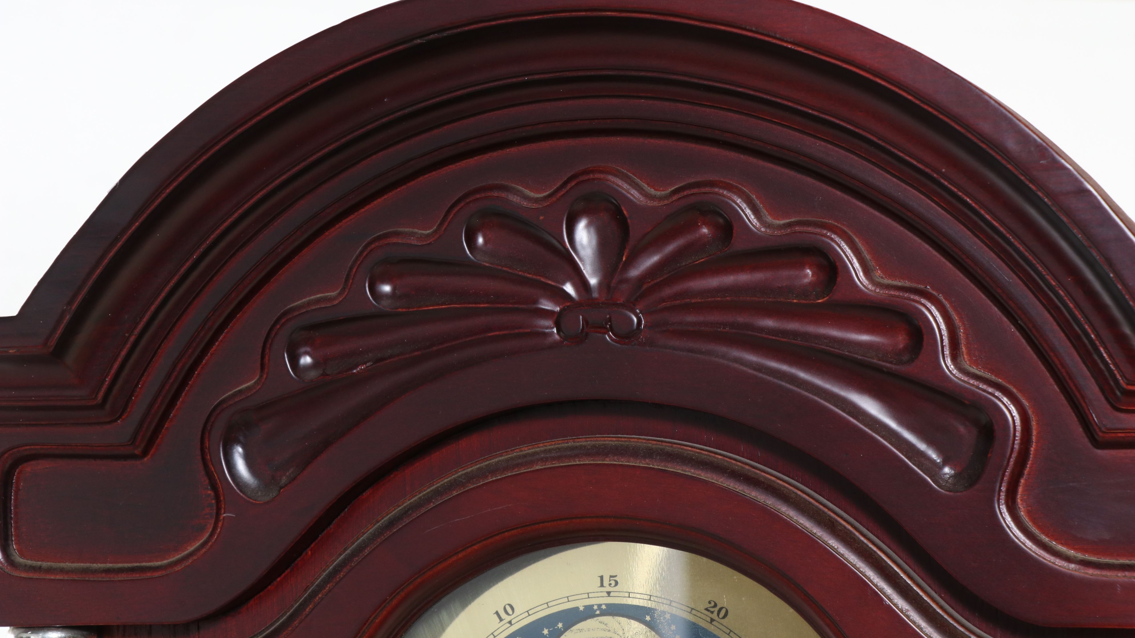 Victorian Style Mahogany Finish Grandfather Clock with Moon Phase Face