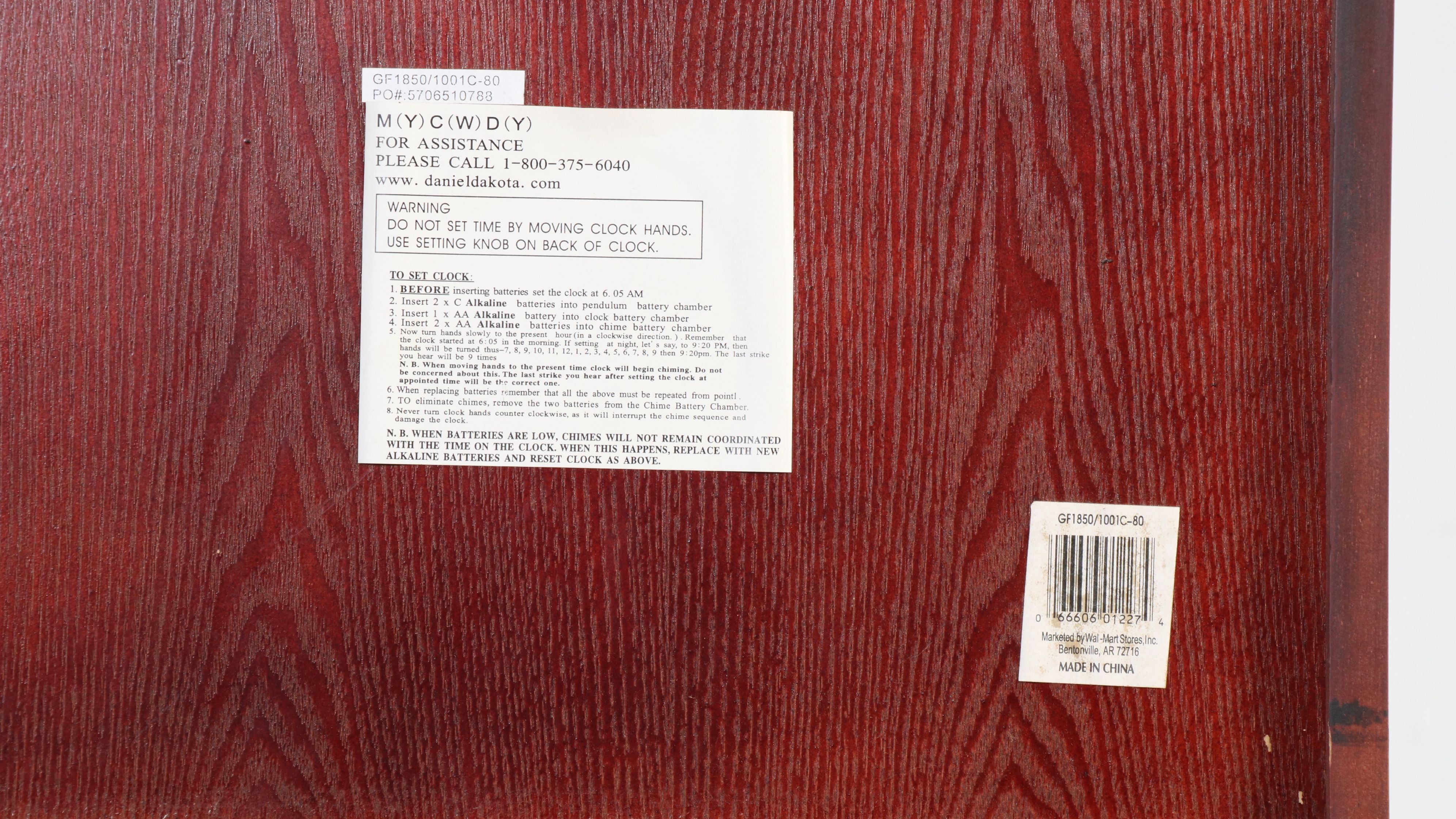 Victorian Style Mahogany Finish Grandfather Clock with Moon Phase Face