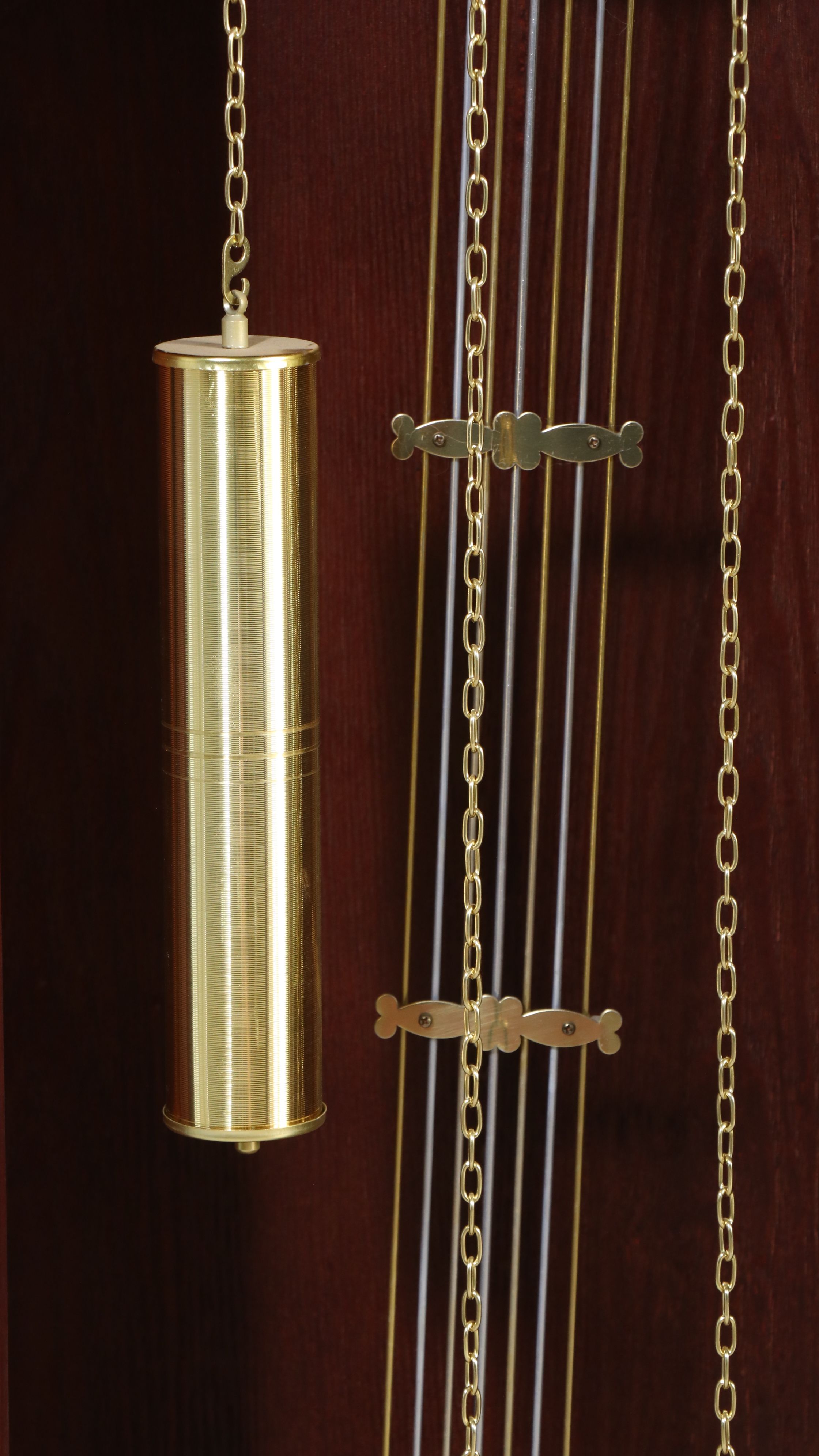 Victorian Style Mahogany Finish Grandfather Clock with Moon Phase Face