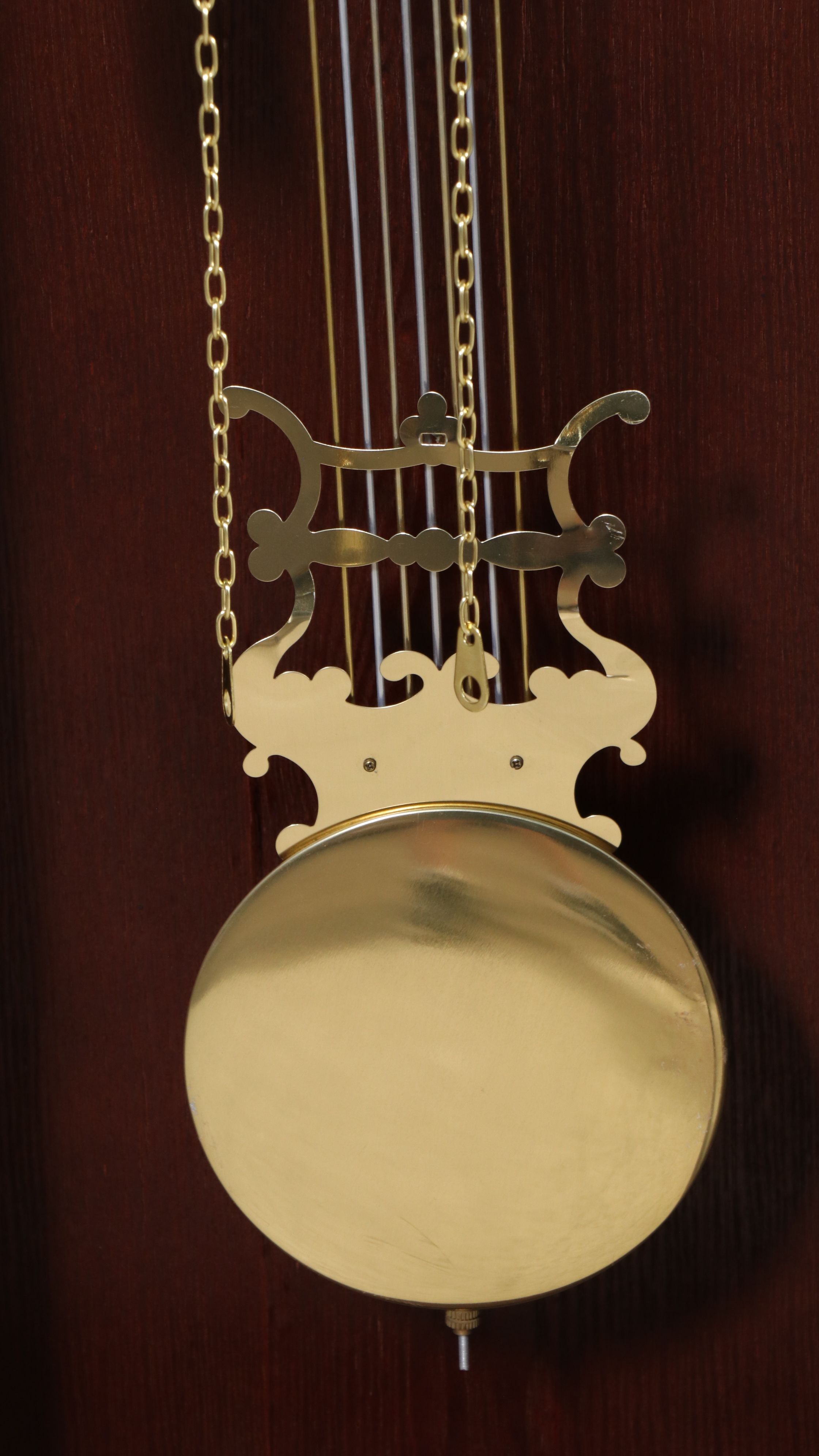 Victorian Style Mahogany Finish Grandfather Clock with Moon Phase Face