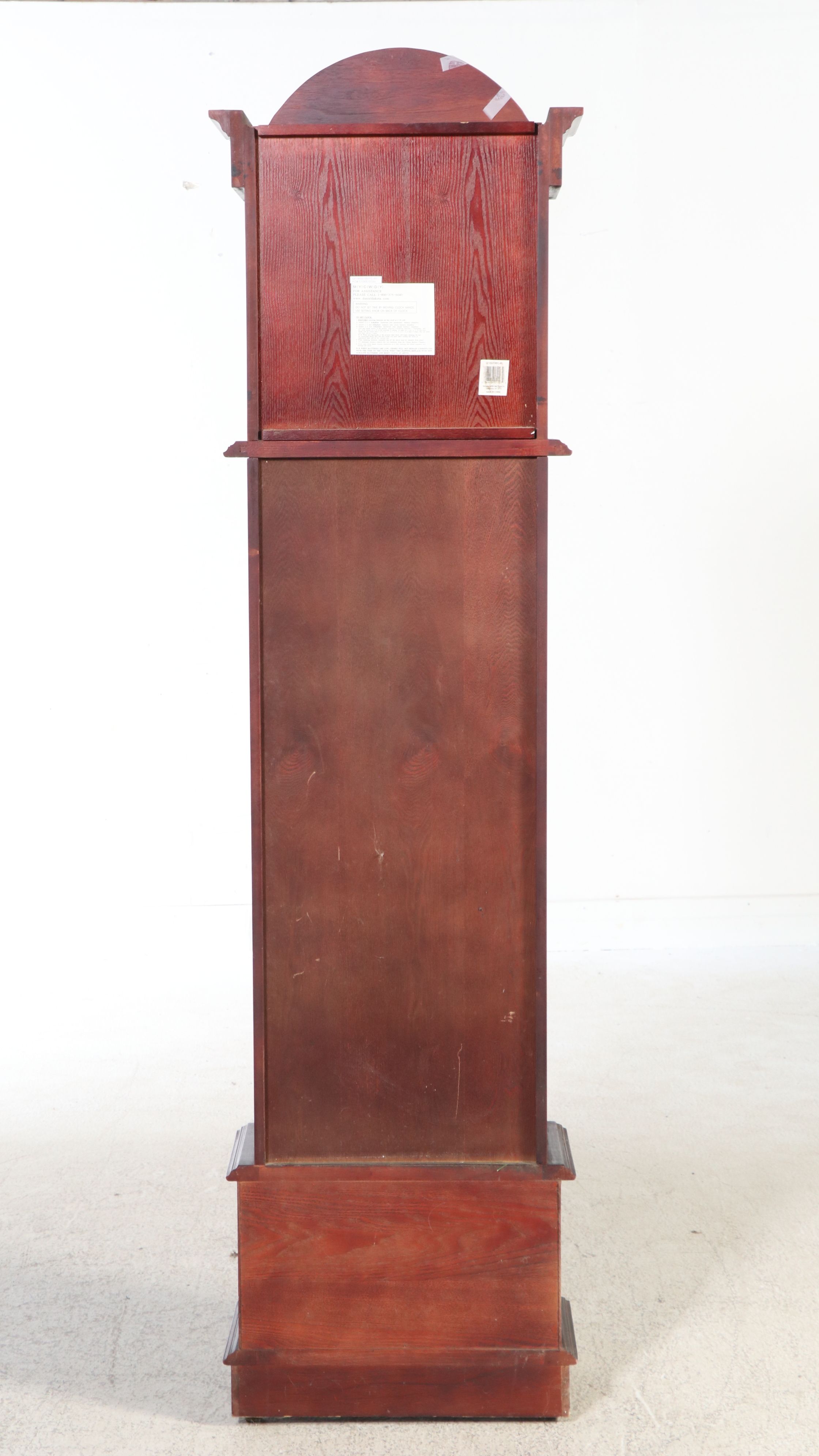 Victorian Style Mahogany Finish Grandfather Clock with Moon Phase Face