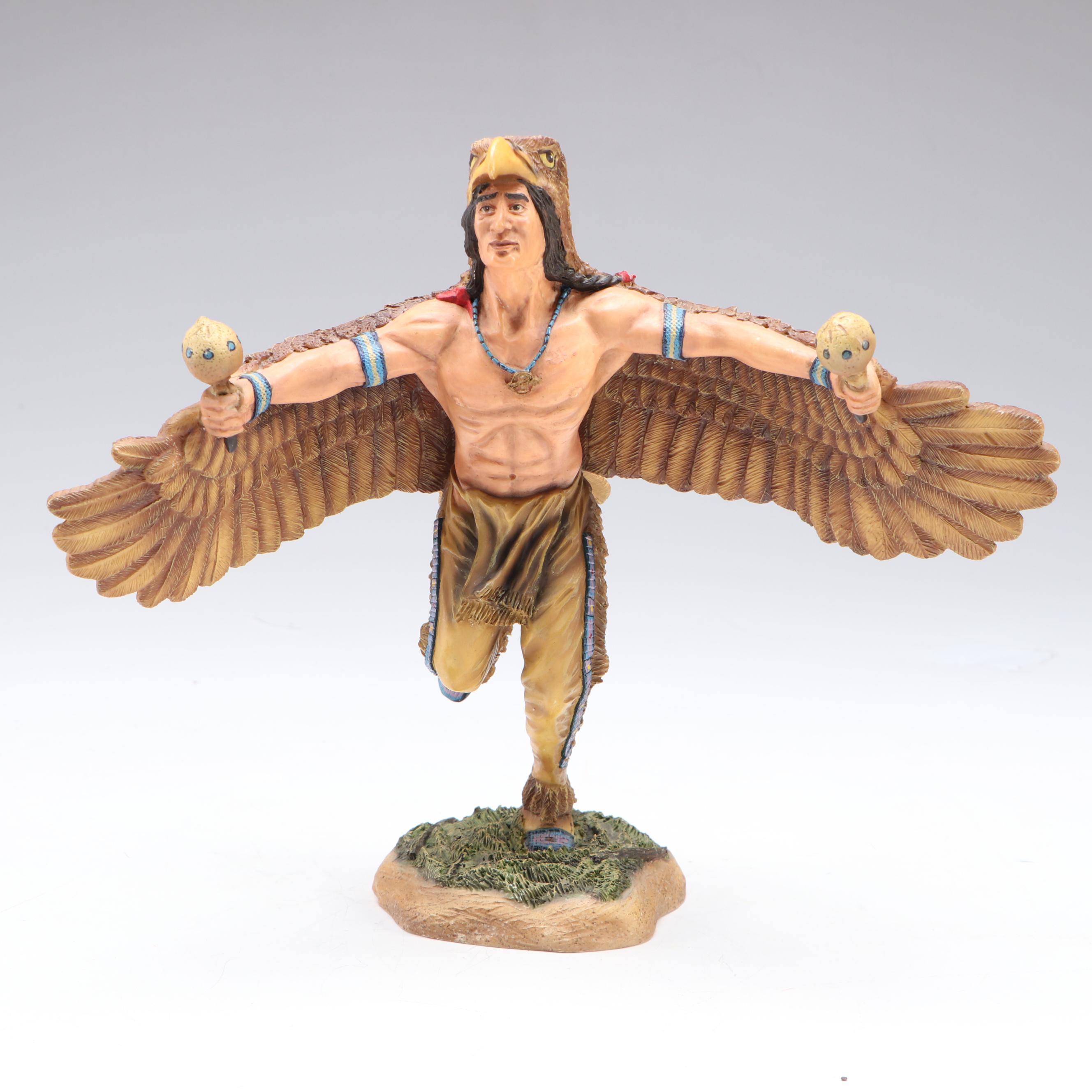 The Hamilton Collection "Spirit of the Golden Eagle" with Praying Wolf Warrior